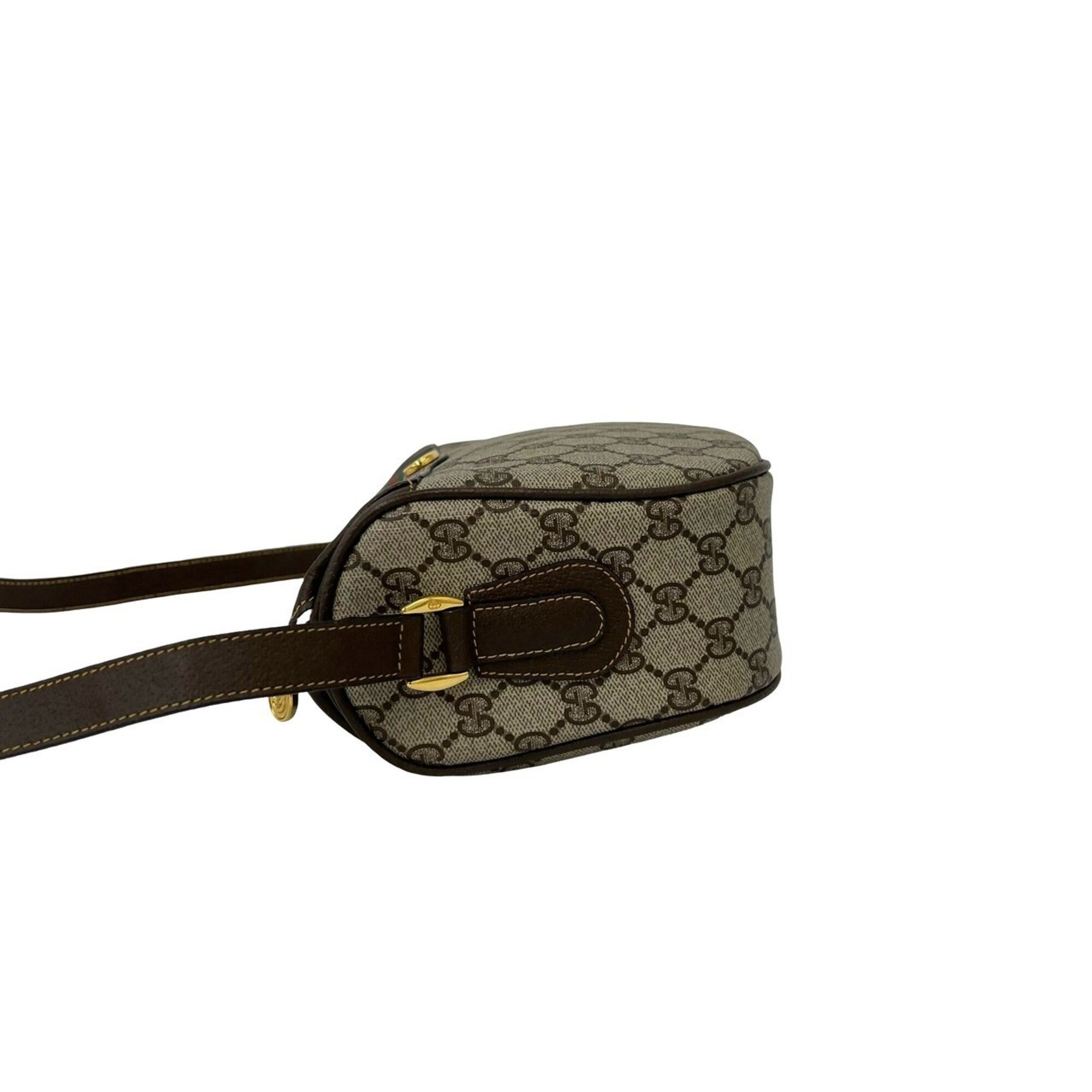 Gucci Brown Green Red Color Leather Pvc Pochette Shoulder Bag (Pre-Owned)
