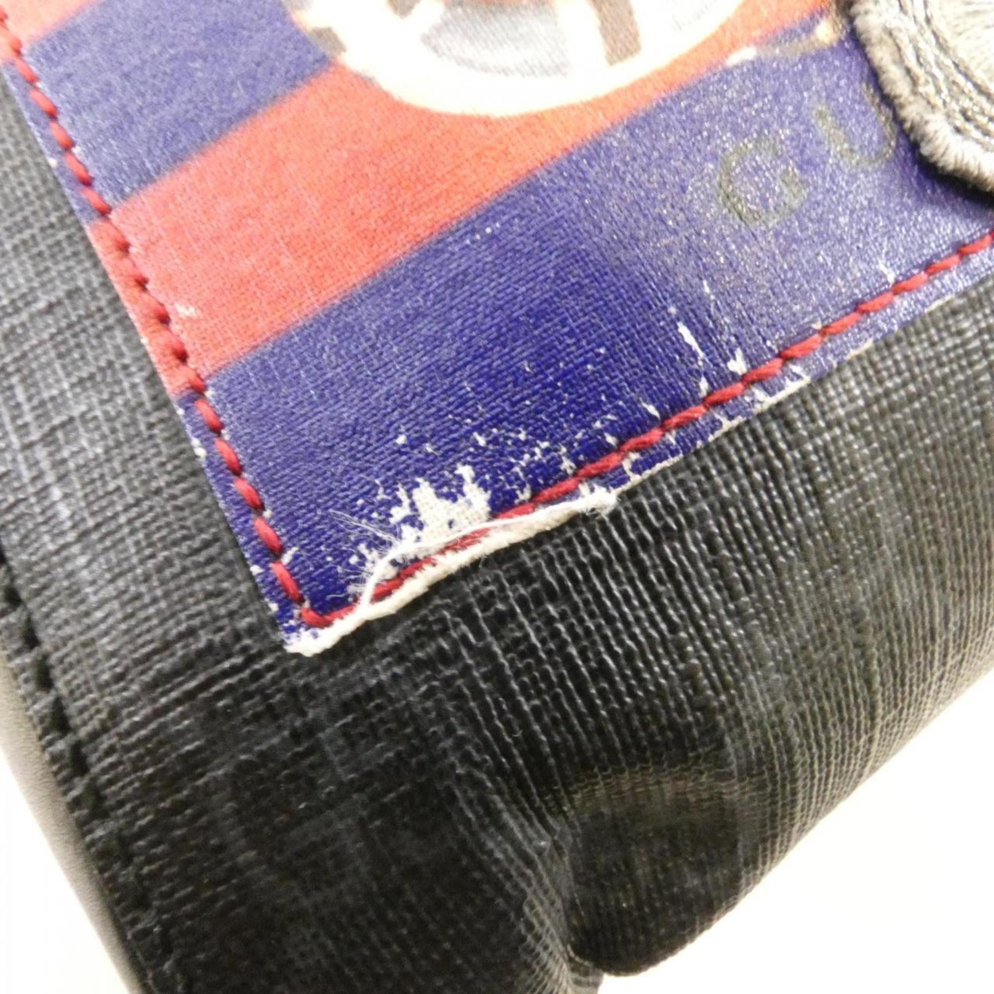 Gucci Black Gray Multi-Color Gg Supreme Canvas Shoulder Bag (Pre-Owned)