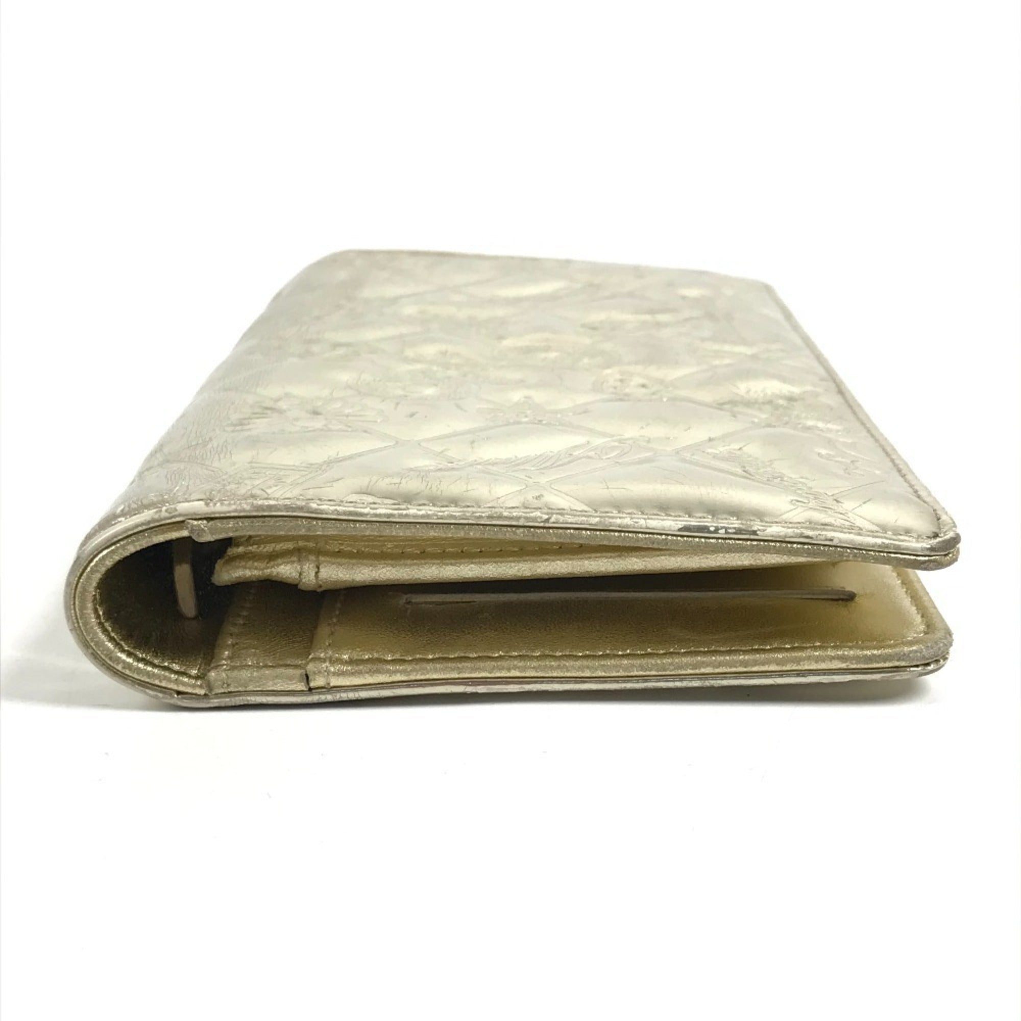 Chanel Gold Leather Long Wallet (Bi-Fold) (Pre-Owned)