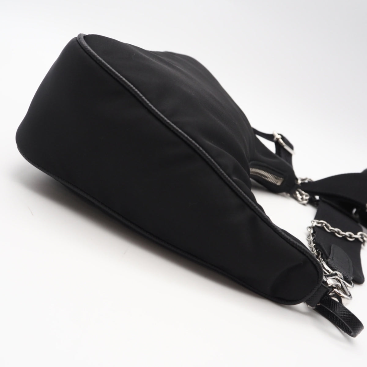 Prada Black Nylon Leather Shoulder Bag (Pre-Owned)