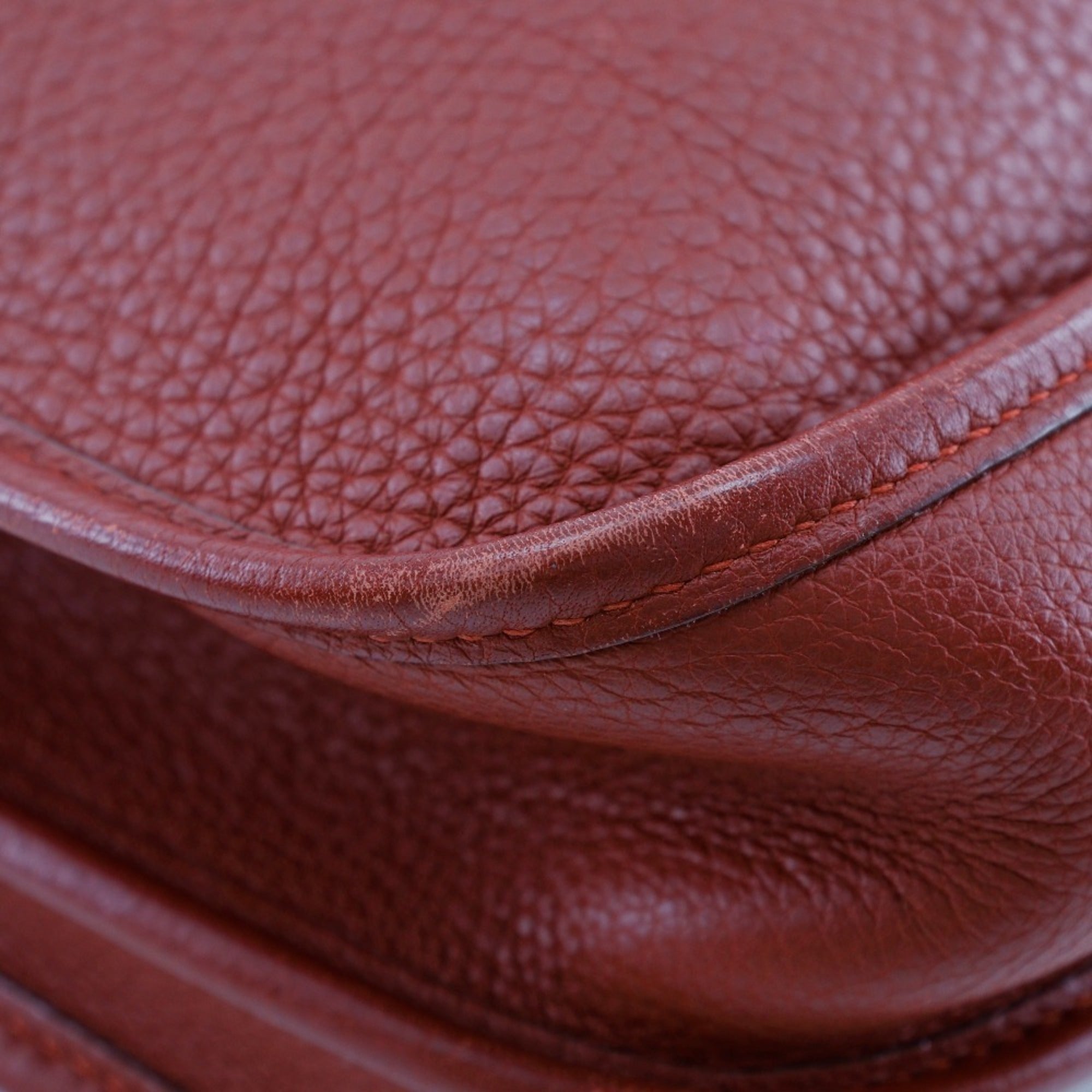 Hermes Red Color Taurillon Clemence Leather Shoulder Bag (Pre-Owned)