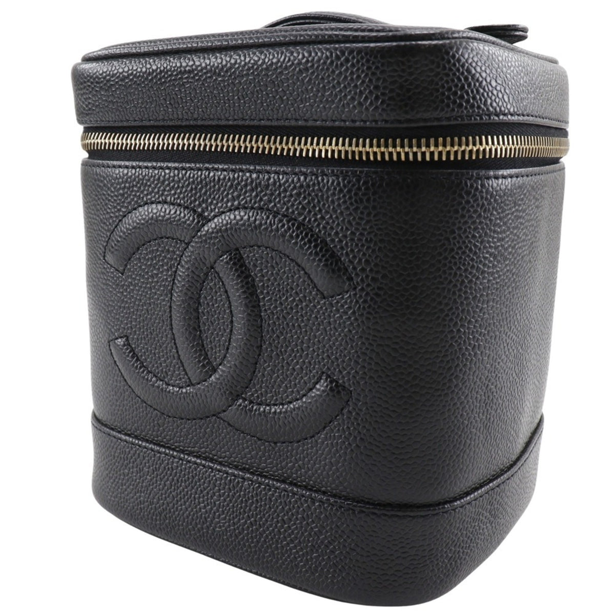 Chanel Black Caviar Leather Handbag Pouch (Pre-Owned)