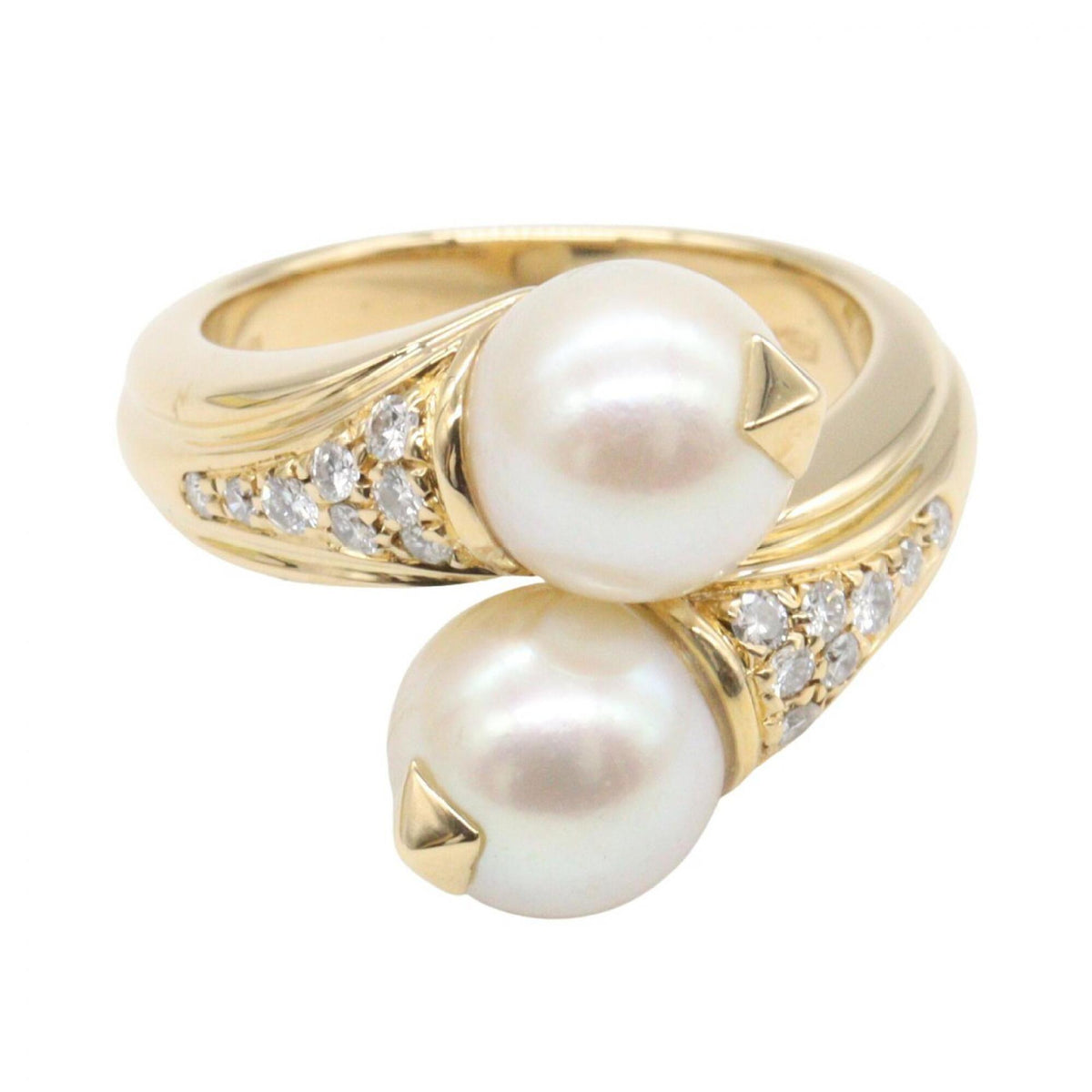 Bvlgari Gold Clear White Yellow Gold (18K) Band Ring (Pre-Owned)