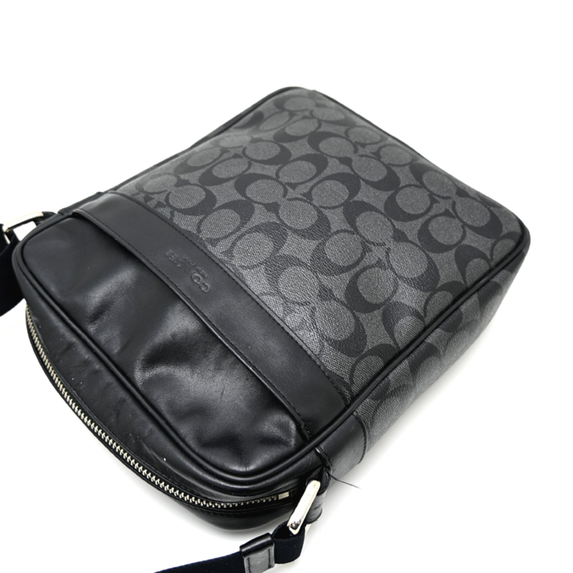 Coach Black Leather Pvc Shoulder Bag (Pre-Owned)