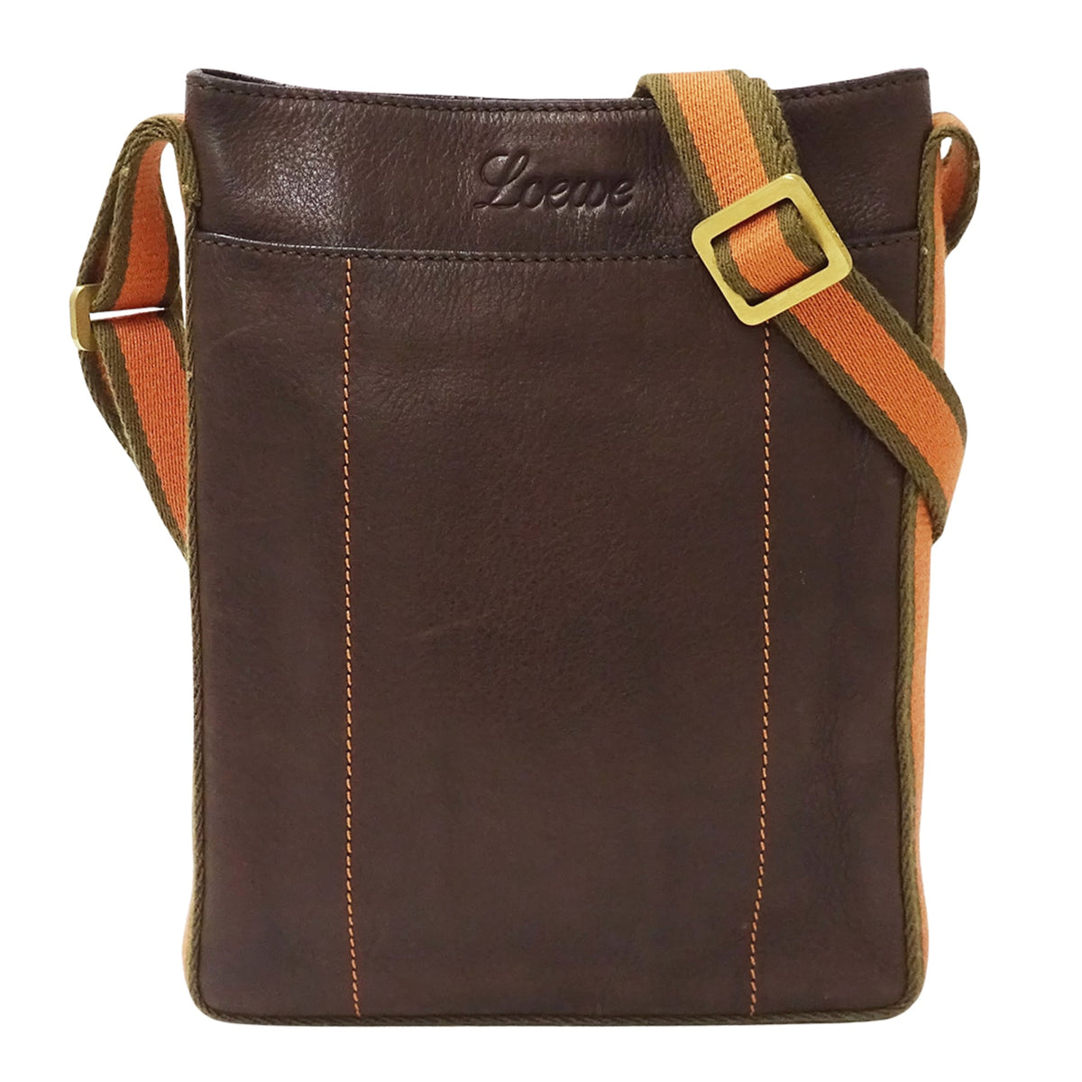 Loewe Brown Leather Handbag Shoulder Bag (Pre-Owned)