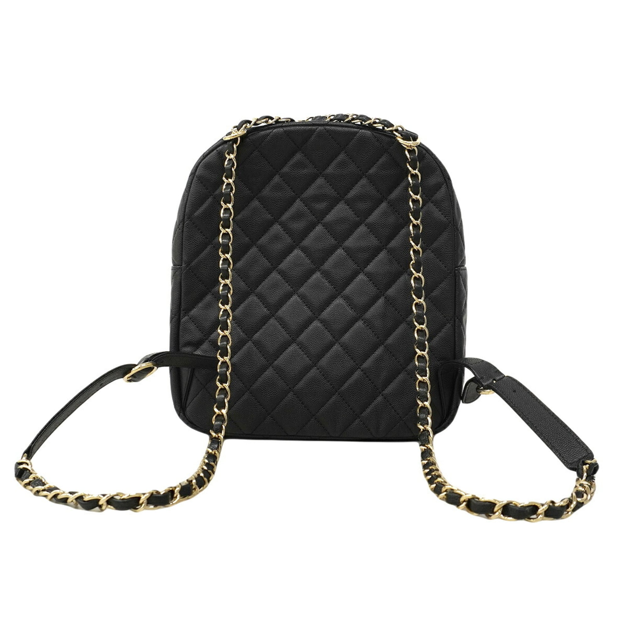 Chanel Black Grained Calfskin Backpack (Pre-Owned)