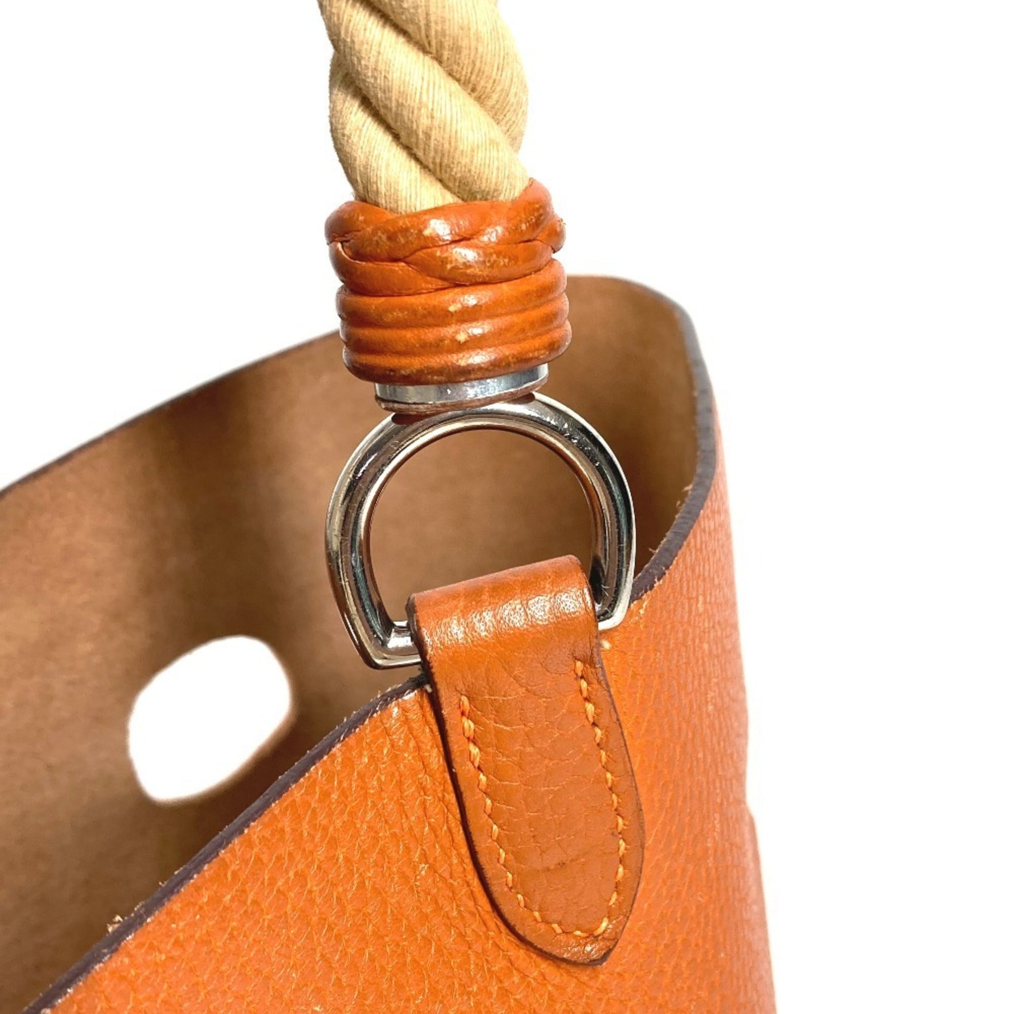 Hermes Orange Taurillon Clemence Leather Handbag Shoulder Bag (Pre-Owned)