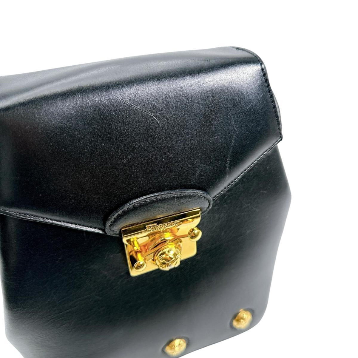 Salvatore Ferragamo Black Leather Backpack (Pre-Owned)