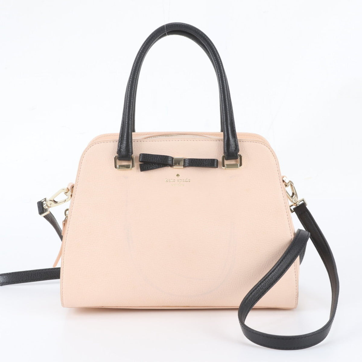 Kate Spade Black Light Pink Leather Handbag Shoulder Bag Tote Bag (Pre-Owned)