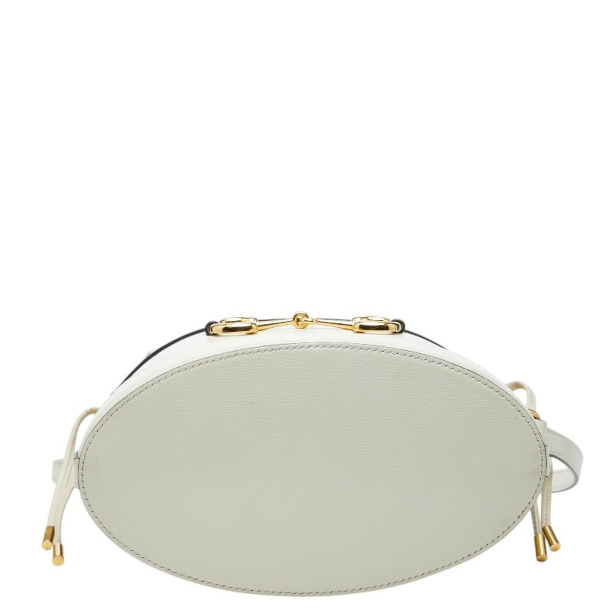 Gucci Beige White Canvas Leather Shoulder Bag (Pre-Owned)
