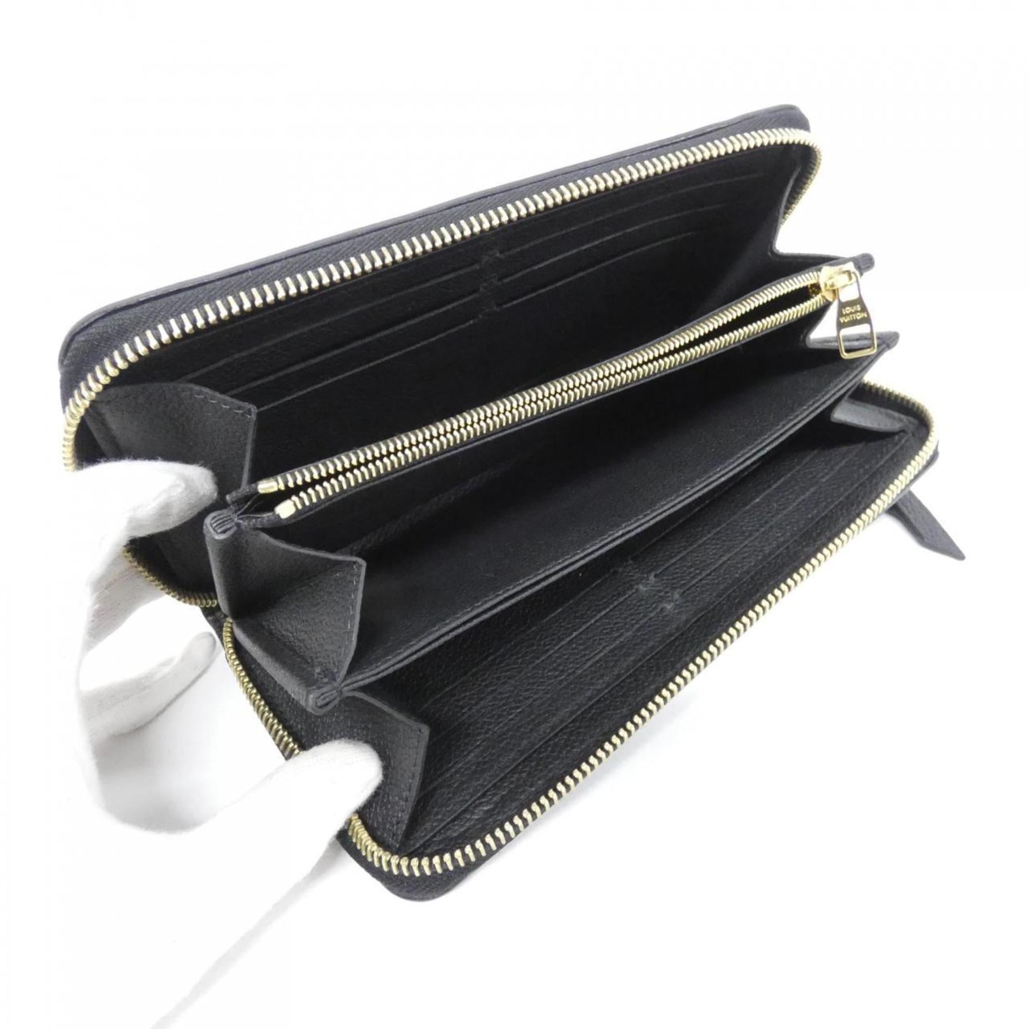 Louis Vuitton Black Leather Long Wallet (Bi-Fold) (Pre-Owned)