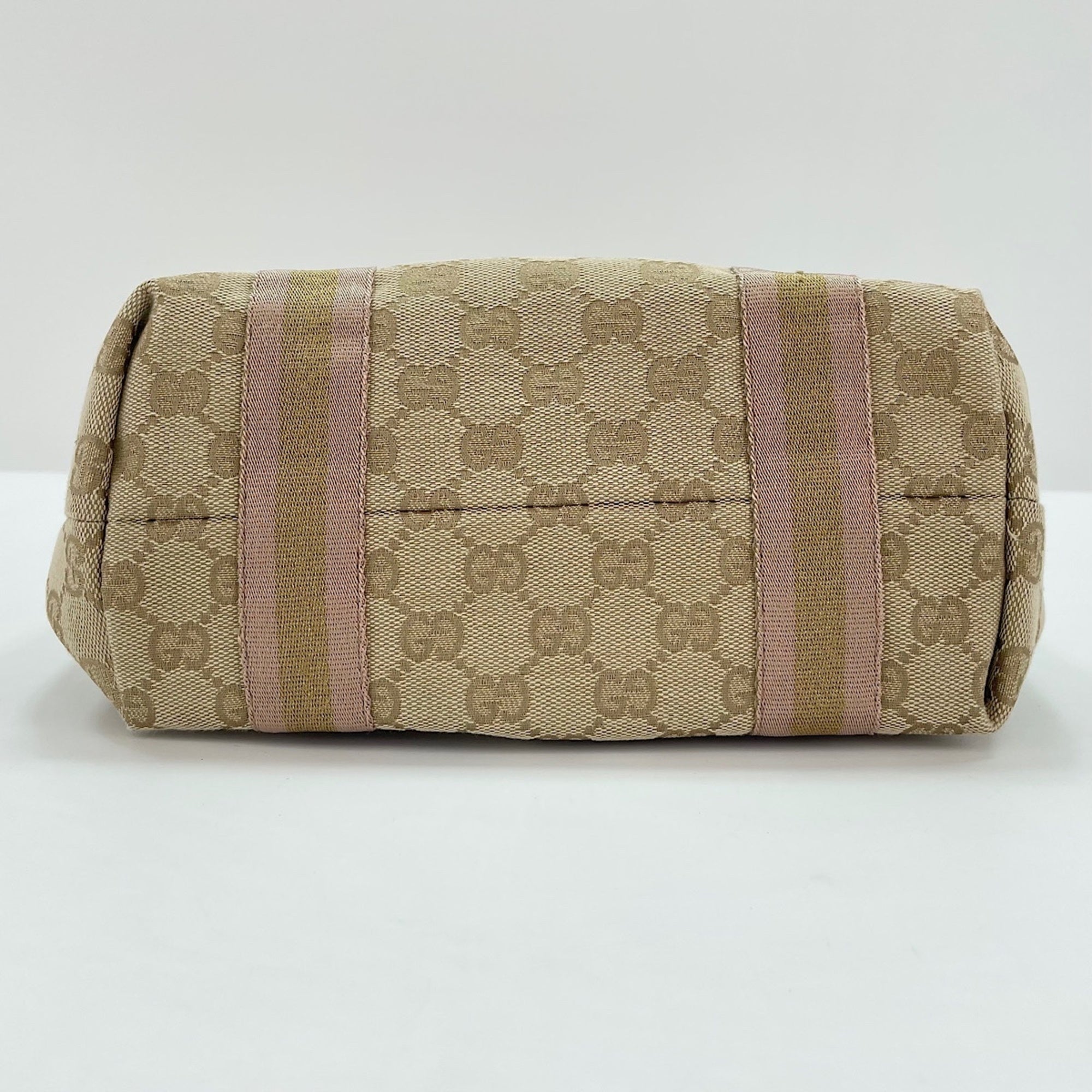 Gucci Sherry Line Beige Handbag (Pre-Owned)