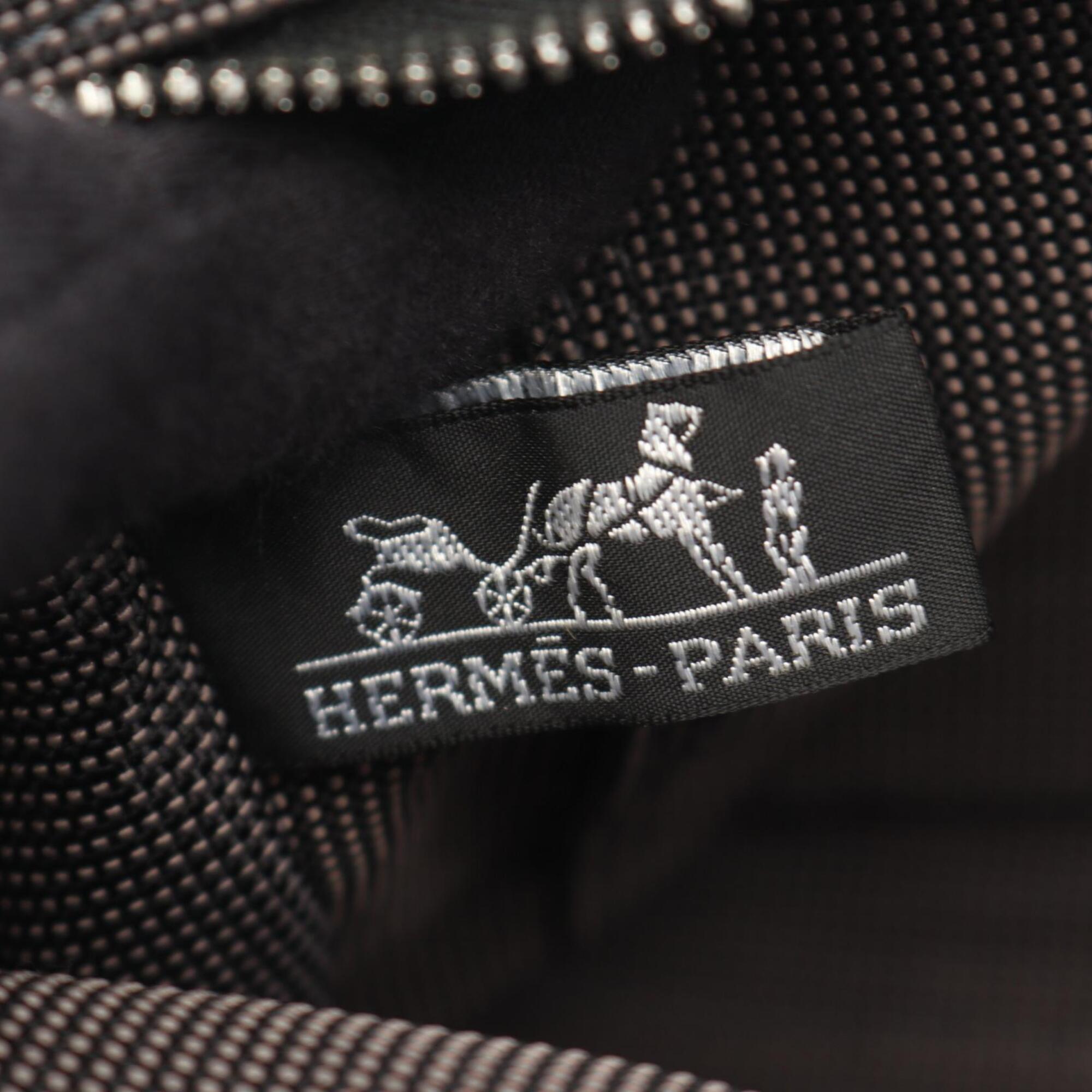 Hermes Gray Nylon Canvas Handbag Tote Bag (Pre-Owned)