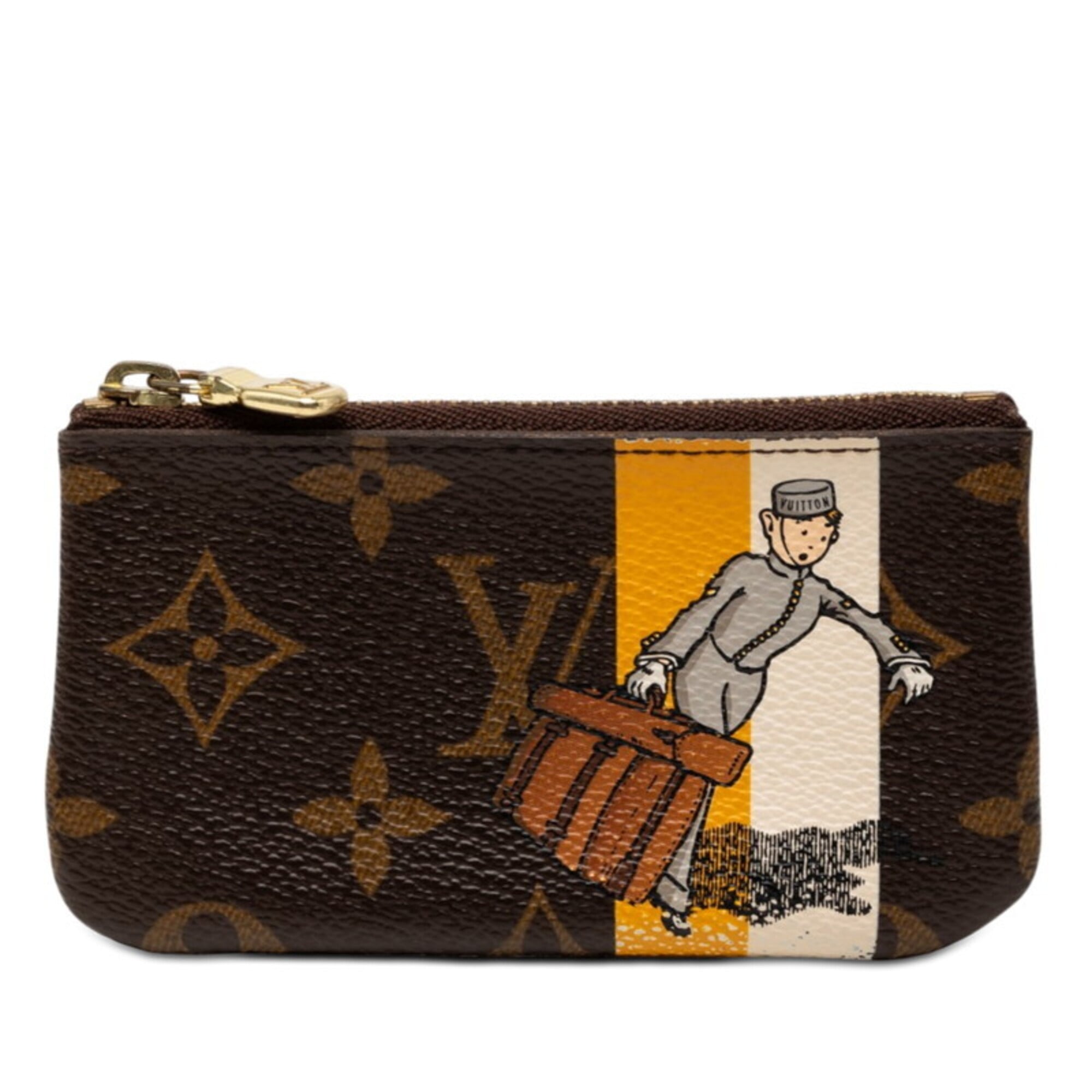 Louis Vuitton Brown Yellow Pvc Coin Purse/Coin Case (Pre-Owned)