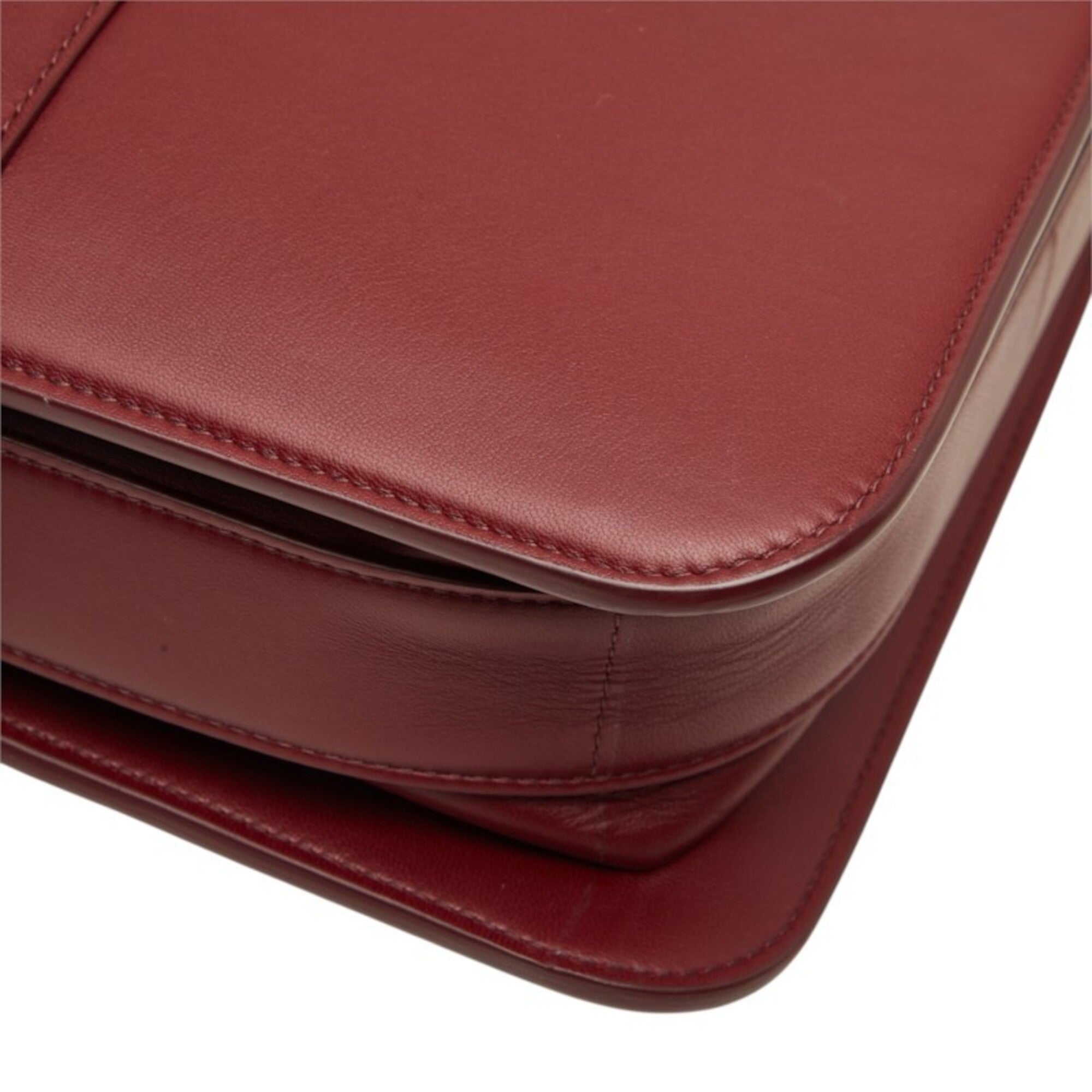 Bottega Veneta Wine Leather Shoulder Bag (Pre-Owned)