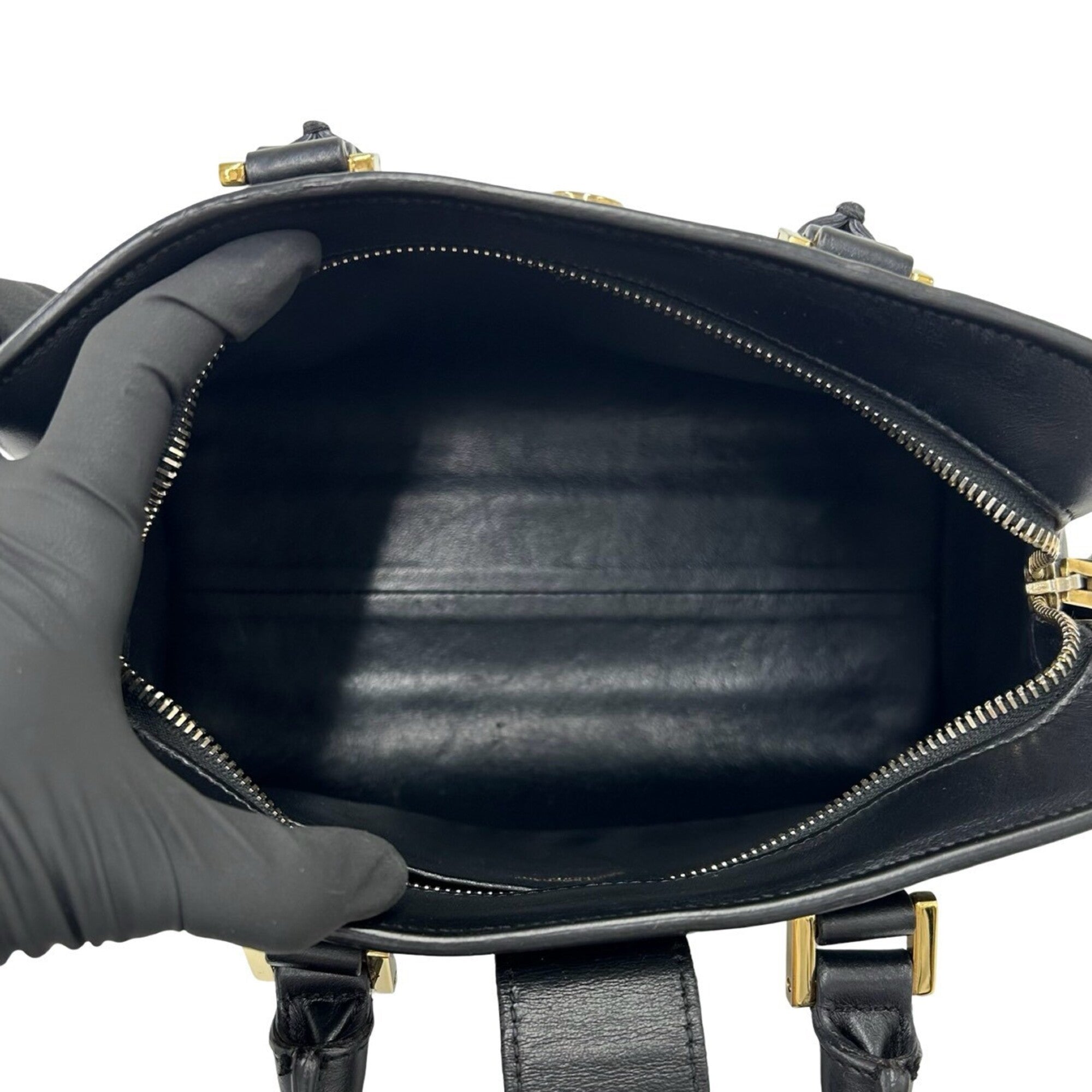 Yves Saint Laurent Black Leather Handbag Shoulder Bag (Pre-Owned)
