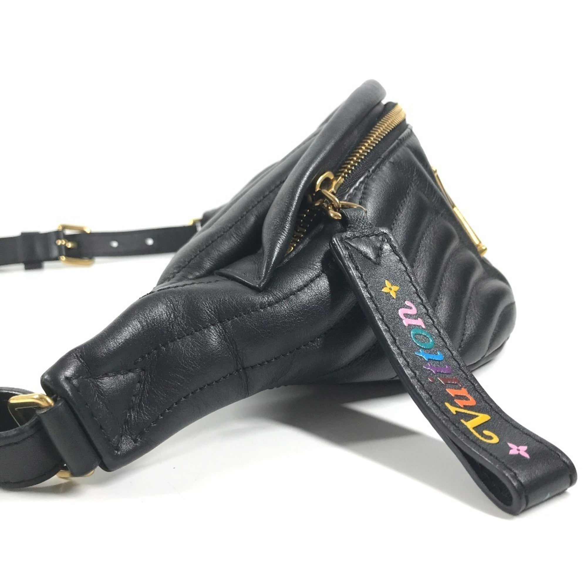 Louis Vuitton Black Leather Fanny Pack Sling Bag (Pre-Owned)