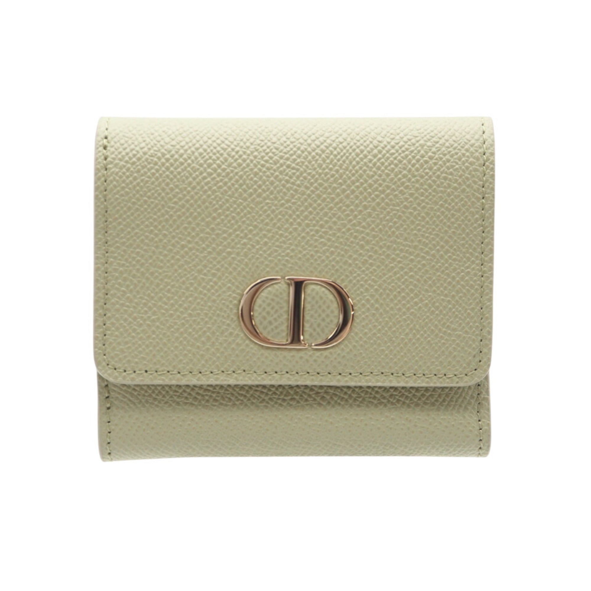 Christian Dior Green Leather Wallet (Tri-Fold) (Pre-Owned)