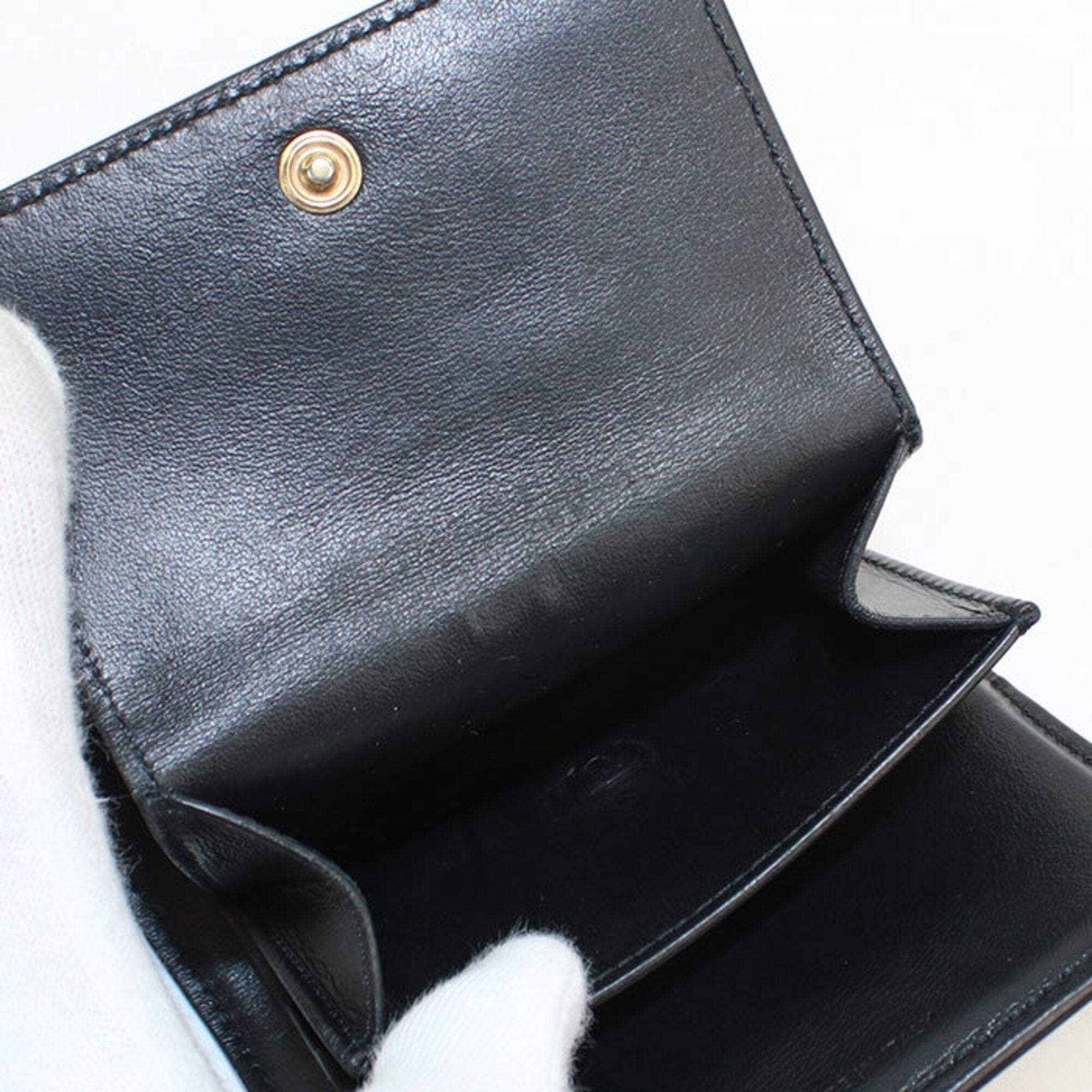 Celine Black Leather Wallet (Tri-Fold) (Pre-Owned)