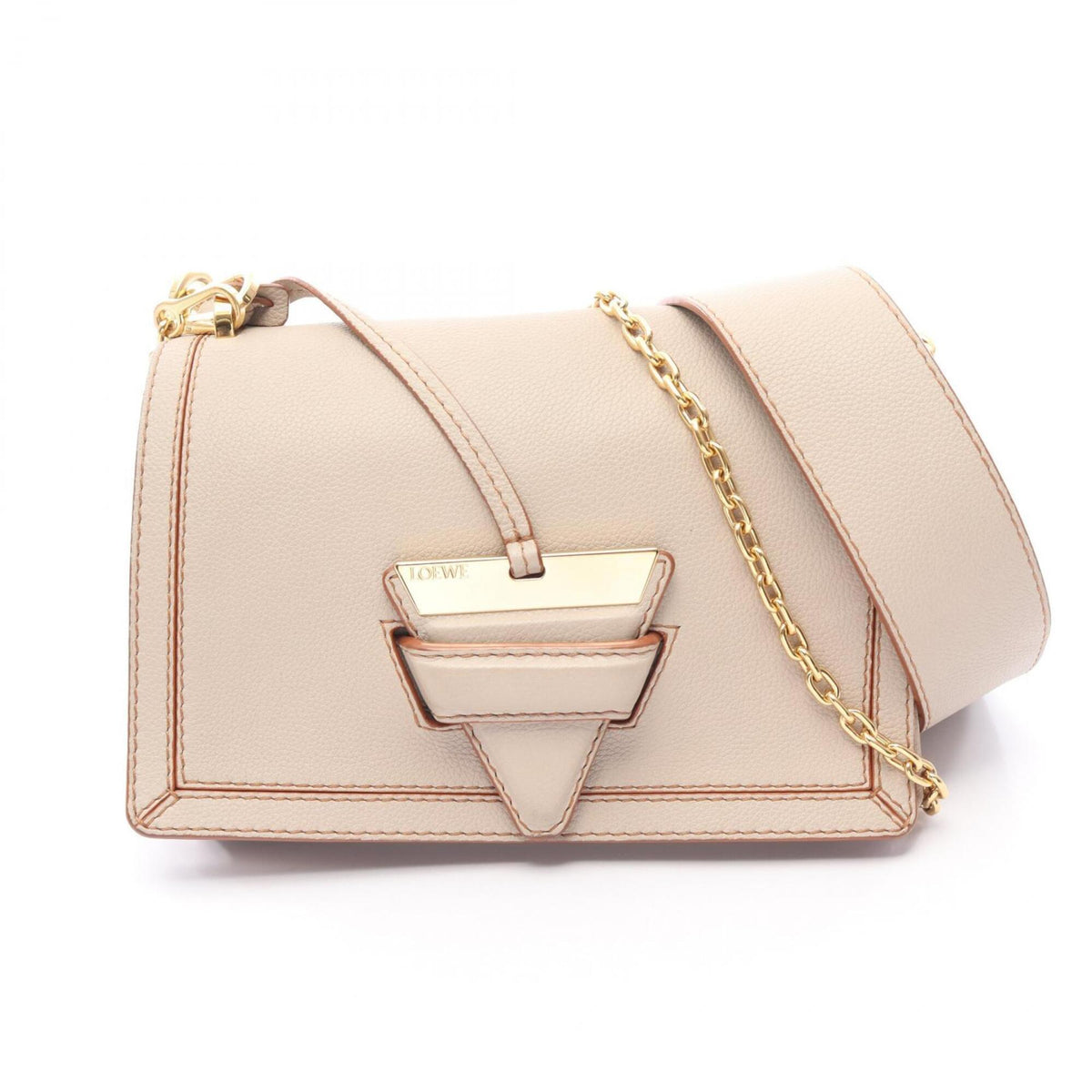 Loewe Beige Leather Handbag Shoulder Bag (Pre-Owned)