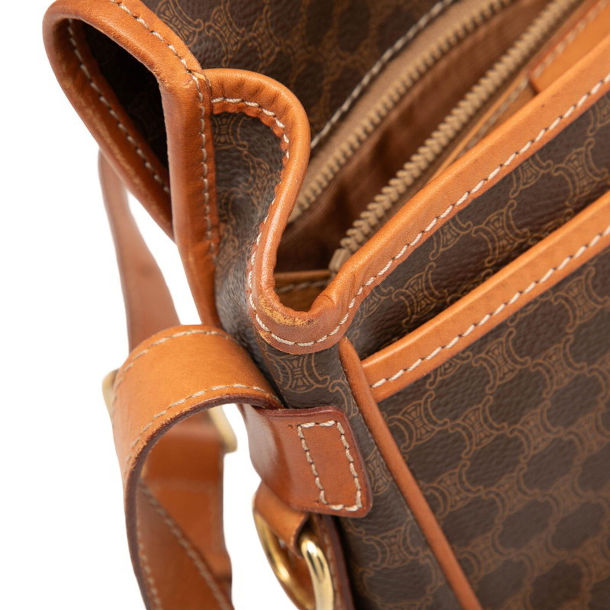 Celine Macadam Brown Pvc Leather Shoulder Bag (Pre-Owned)