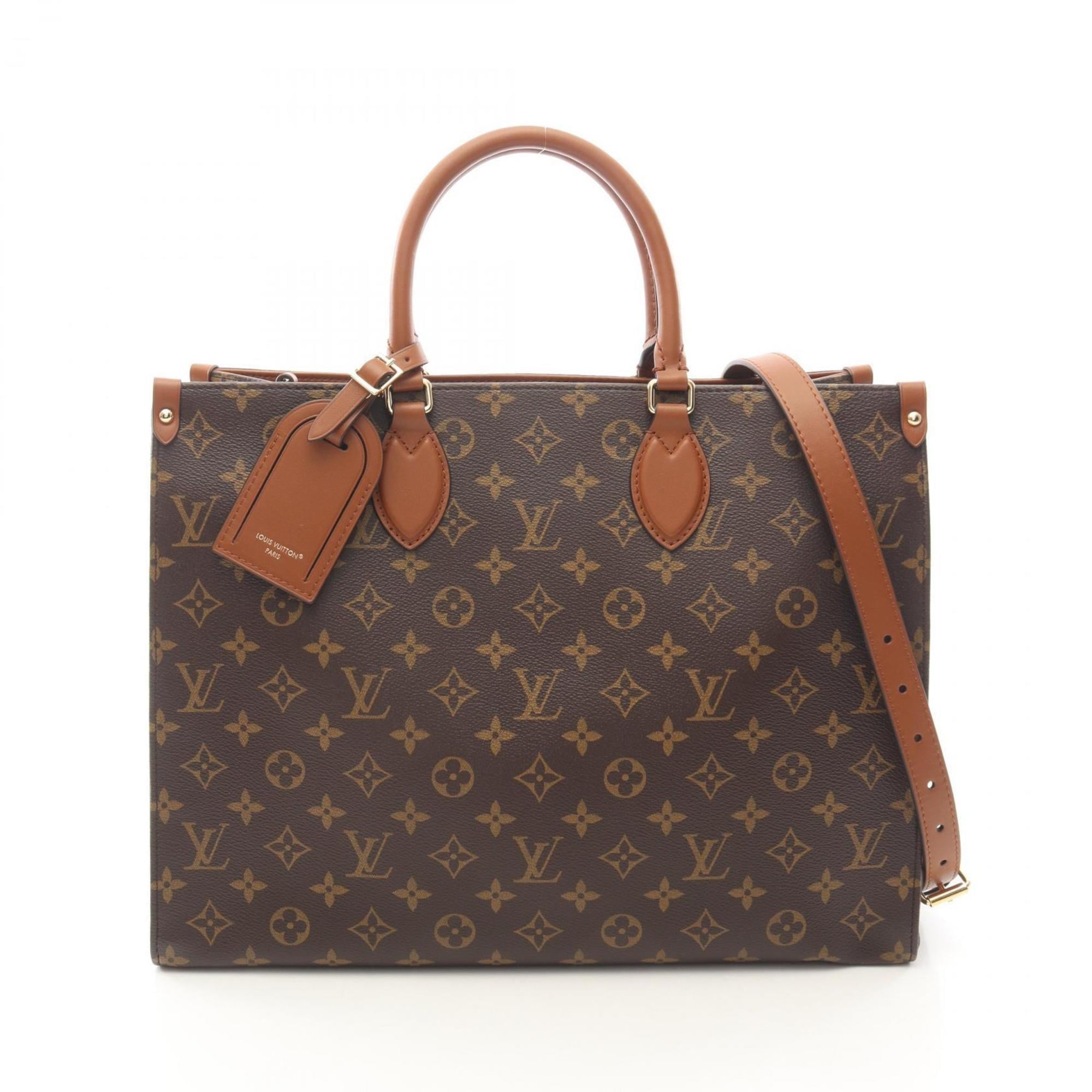 Louis Vuitton Brown Coated Canvas Leather Tote Bag (Pre-Owned)