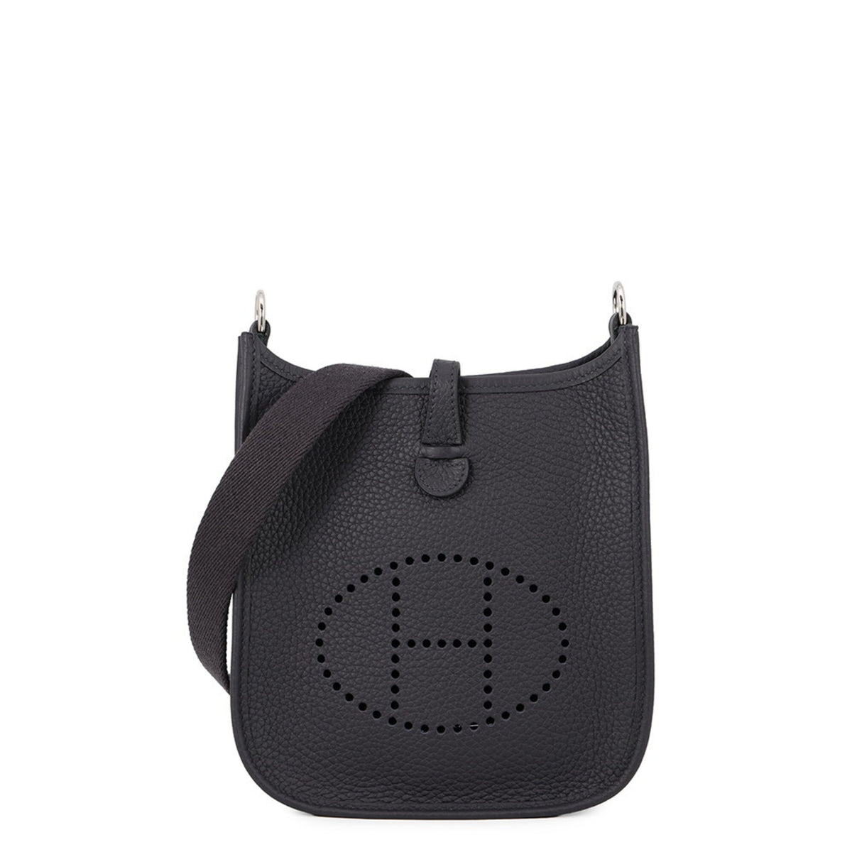 Hermes Navy Taurillon Clemence Leather Shoulder Bag