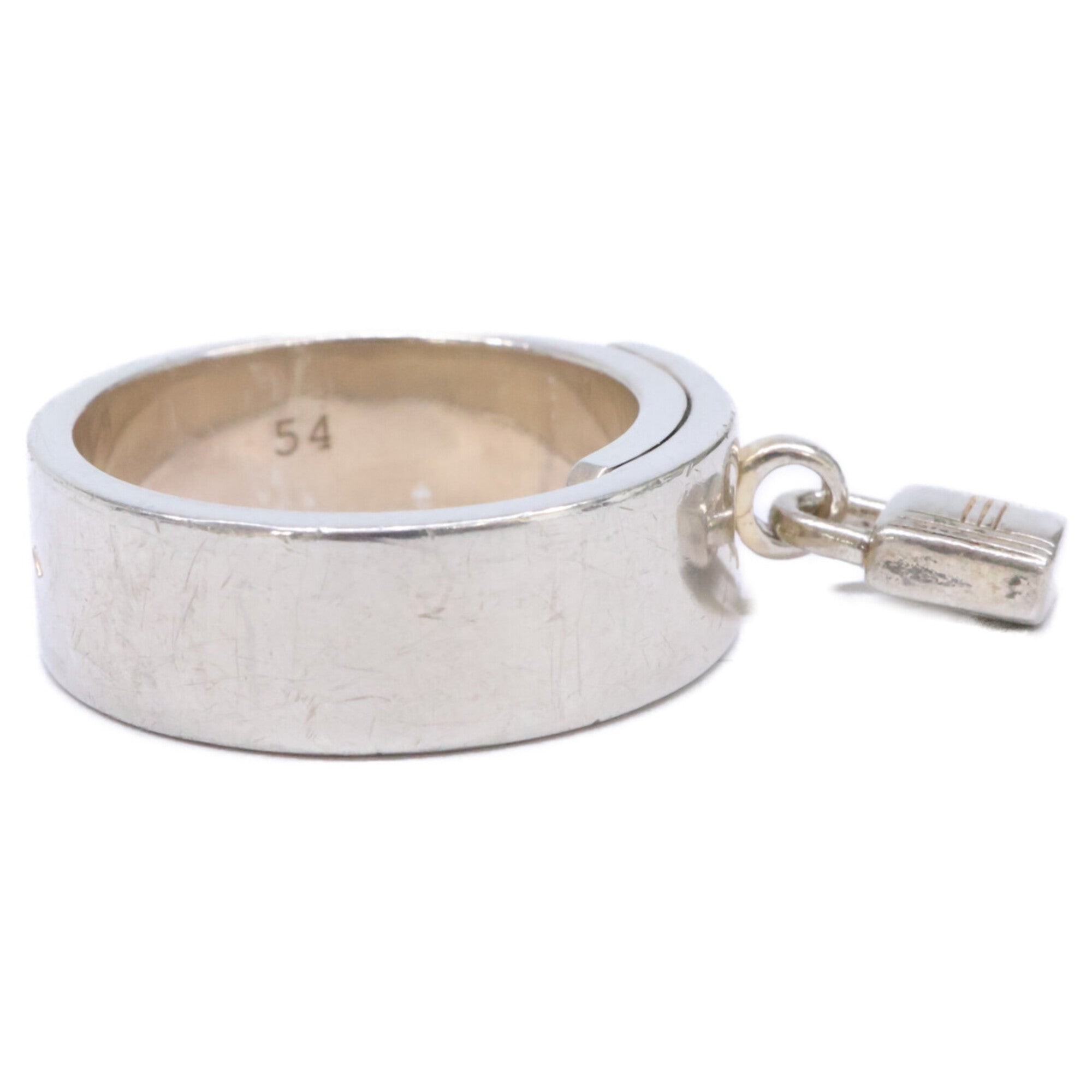 Hermes Silver Silver 925 Band Ring (Pre-Owned)