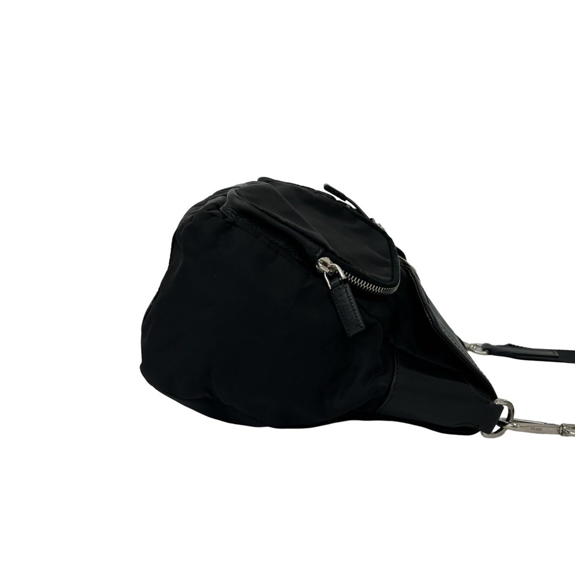 Prada Black Nylon Leather Crossbody Bag Shoulder Bag (Pre-Owned)