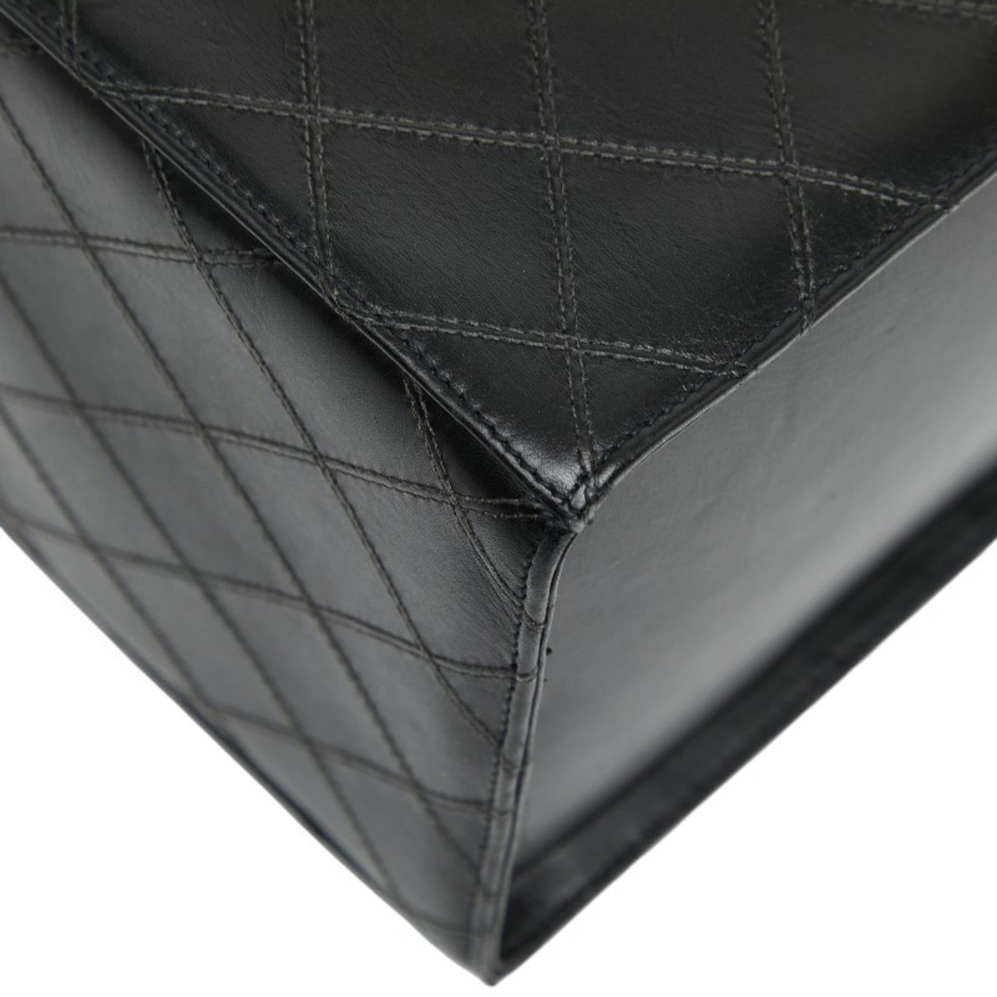 Chanel Bicolor Black Leather Shoulder Bag Vanity Bag (Pre-Owned)