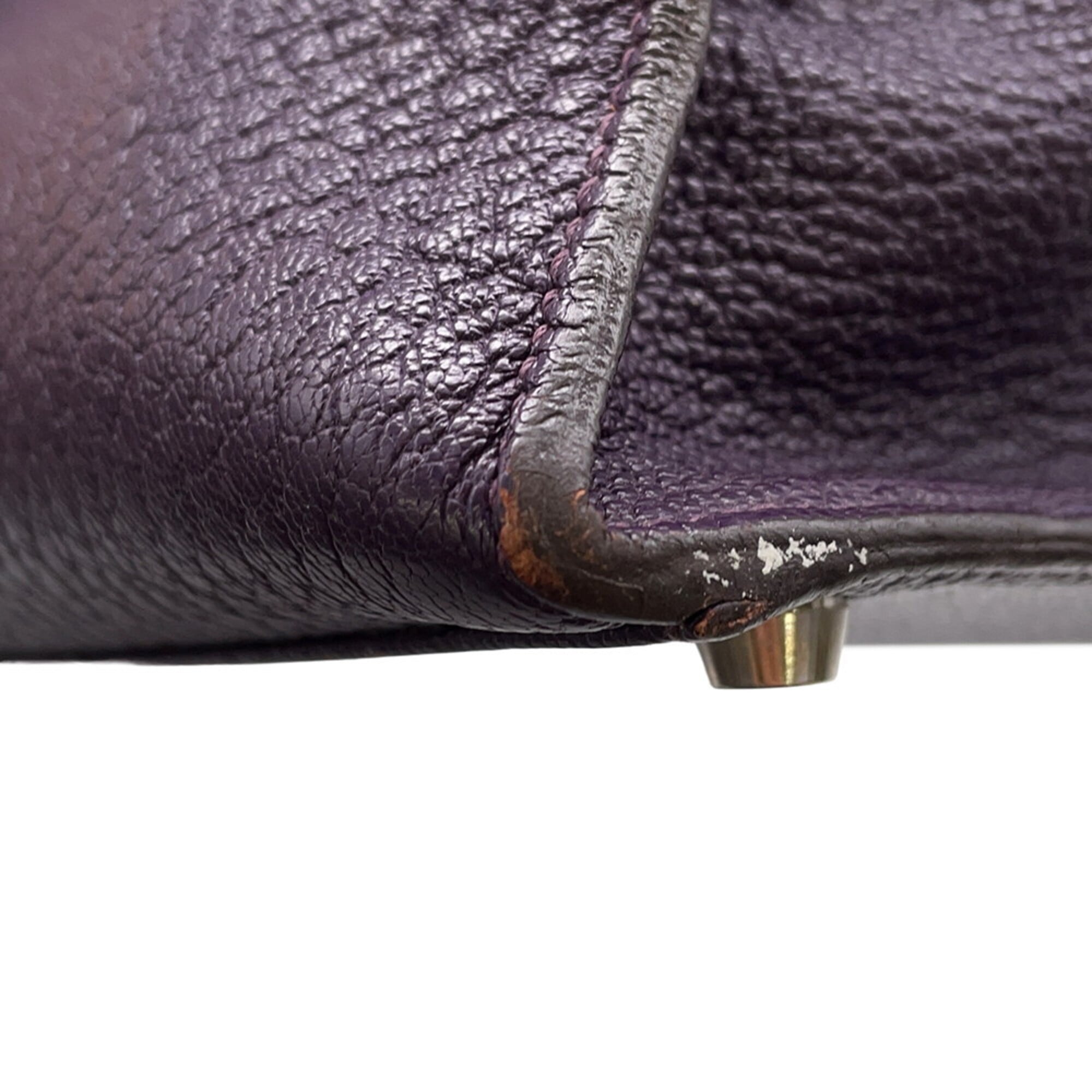 Hermes Cassis Chevre Coromandel Leather Handbag (Pre-Owned)