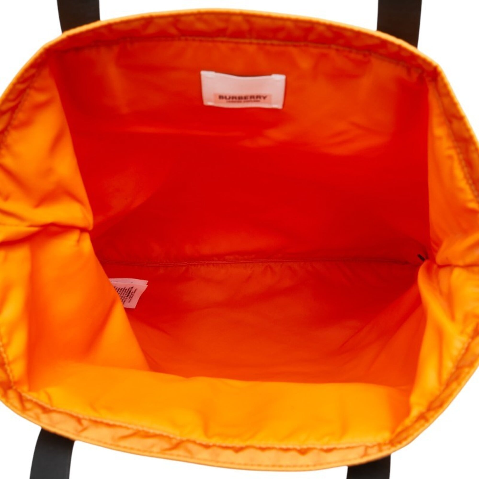 Burberry Orange Nylon Leather Tote Bag (Pre-Owned)