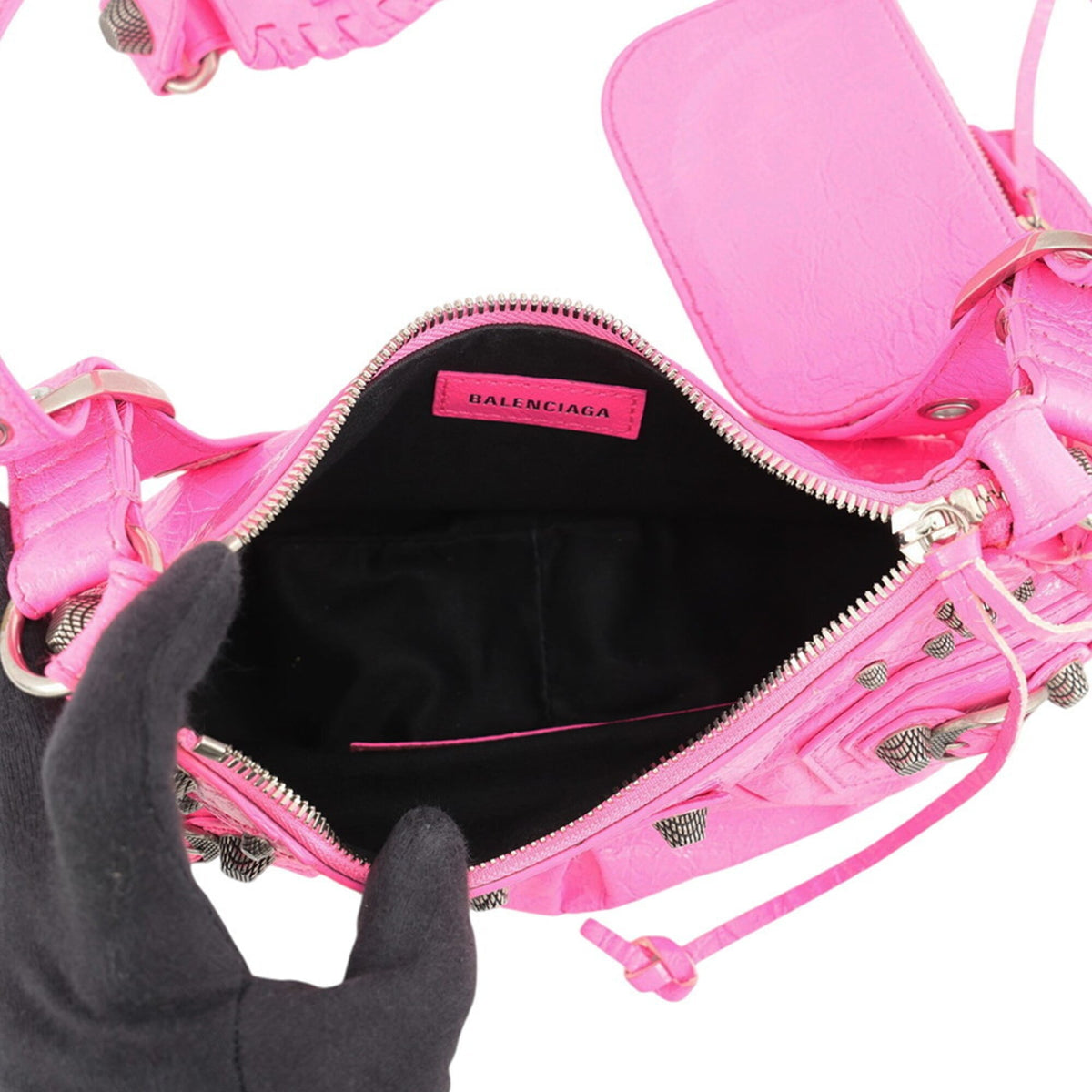 Balenciaga Pink Leather Handbag Pouch Shoulder Bag (Pre-Owned)