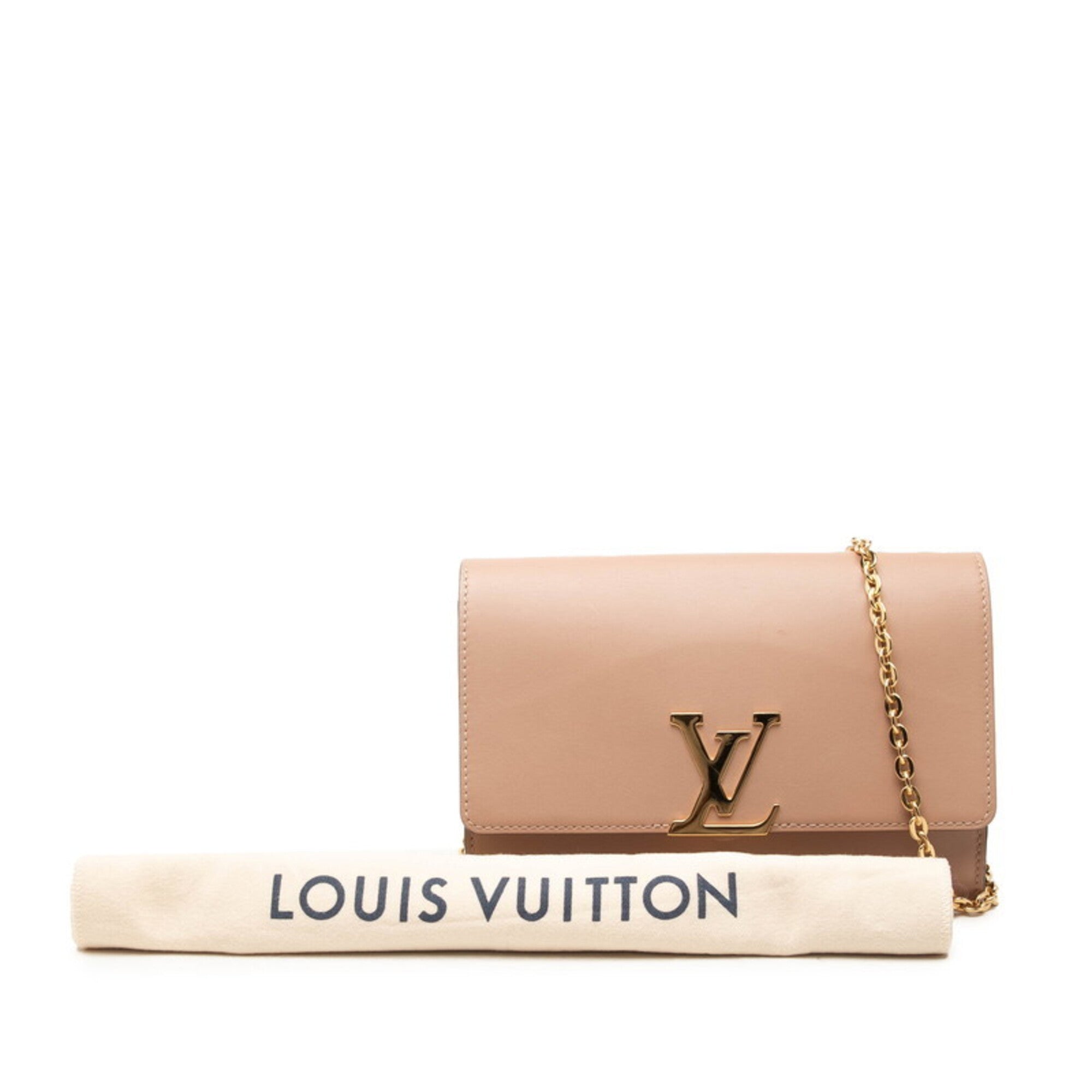 Louis Vuitton Brown Leather Clutch Bag Shoulder Bag (Pre-Owned)