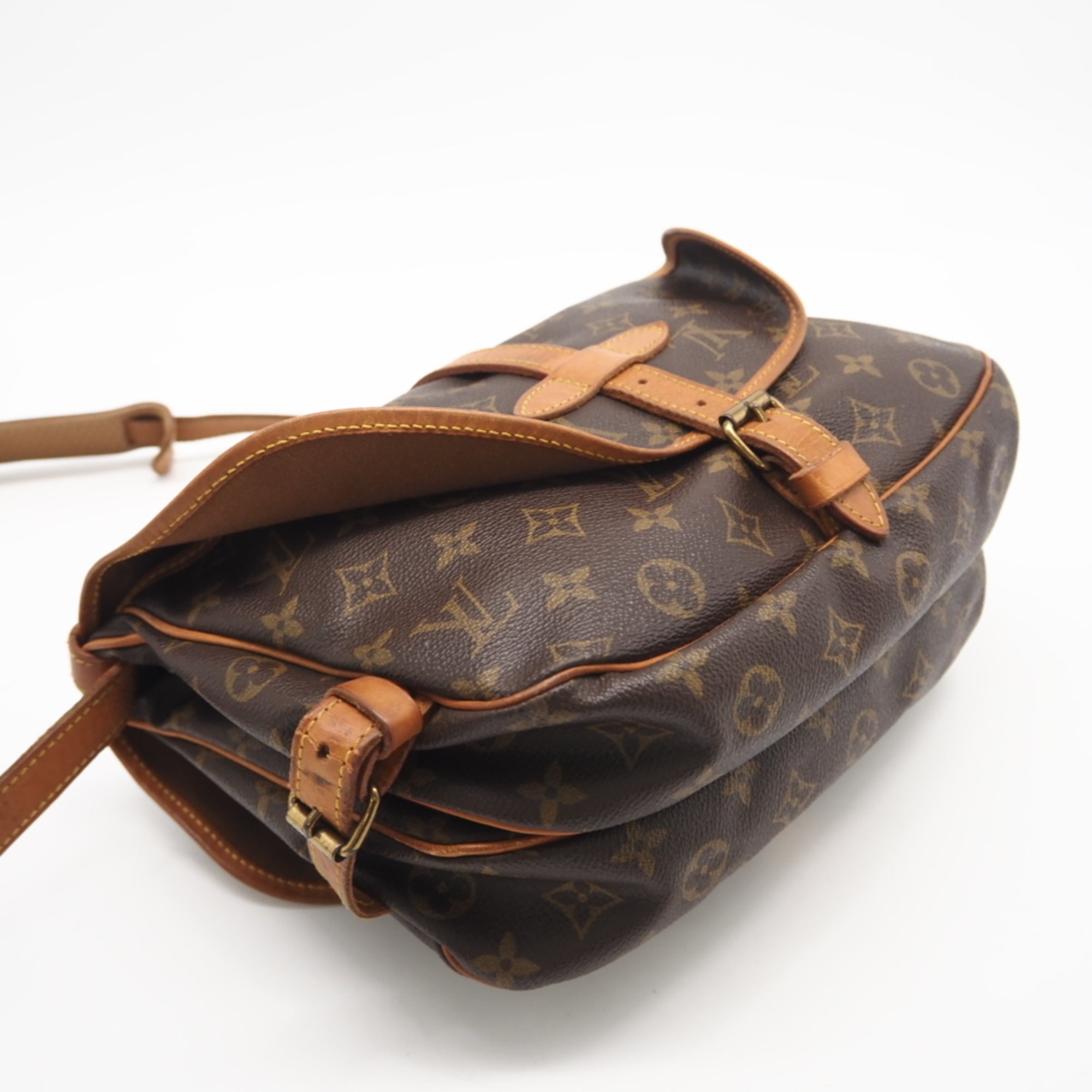 Louis Vuitton Monogram Brown Coated Canvas Leather Shoulder Bag (Pre-Owned)