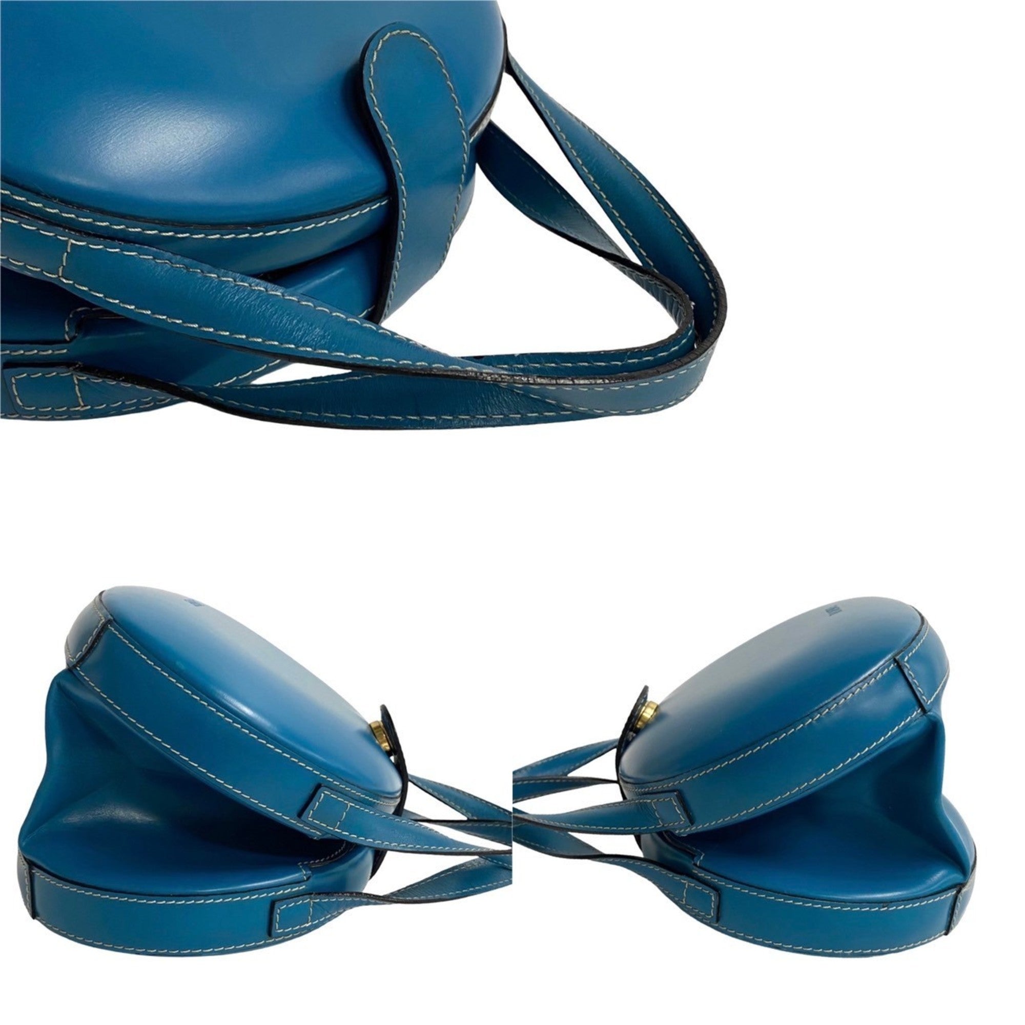 Loewe Blue Leather Handbag Vanity Bag (Pre-Owned)