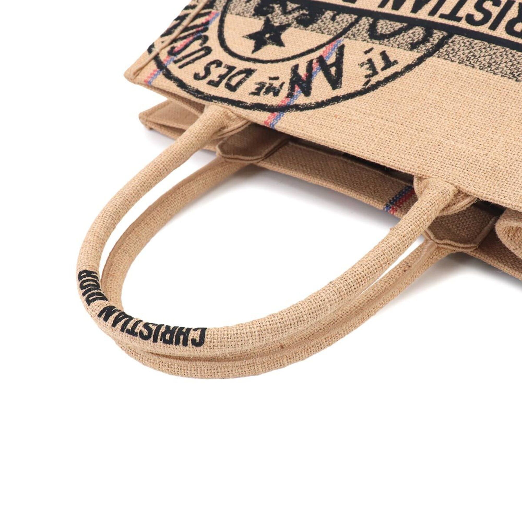 Christian Dior Beige Canvas Hemp Handbag Tote Bag (Pre-Owned)