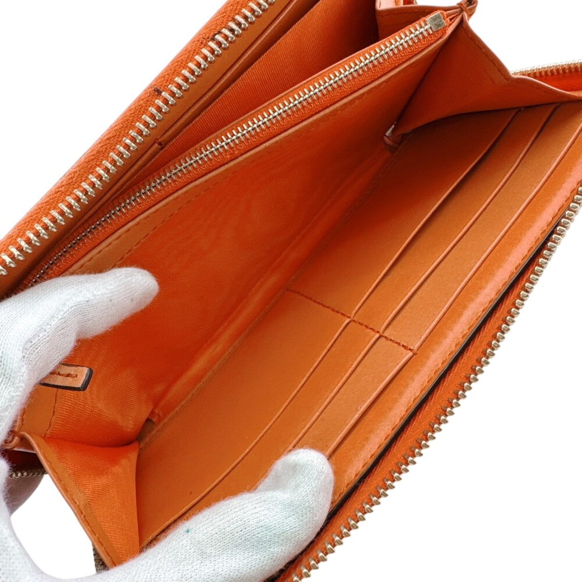 Gucci Orange Leather Long Wallet (Bi-Fold) (Pre-Owned)
