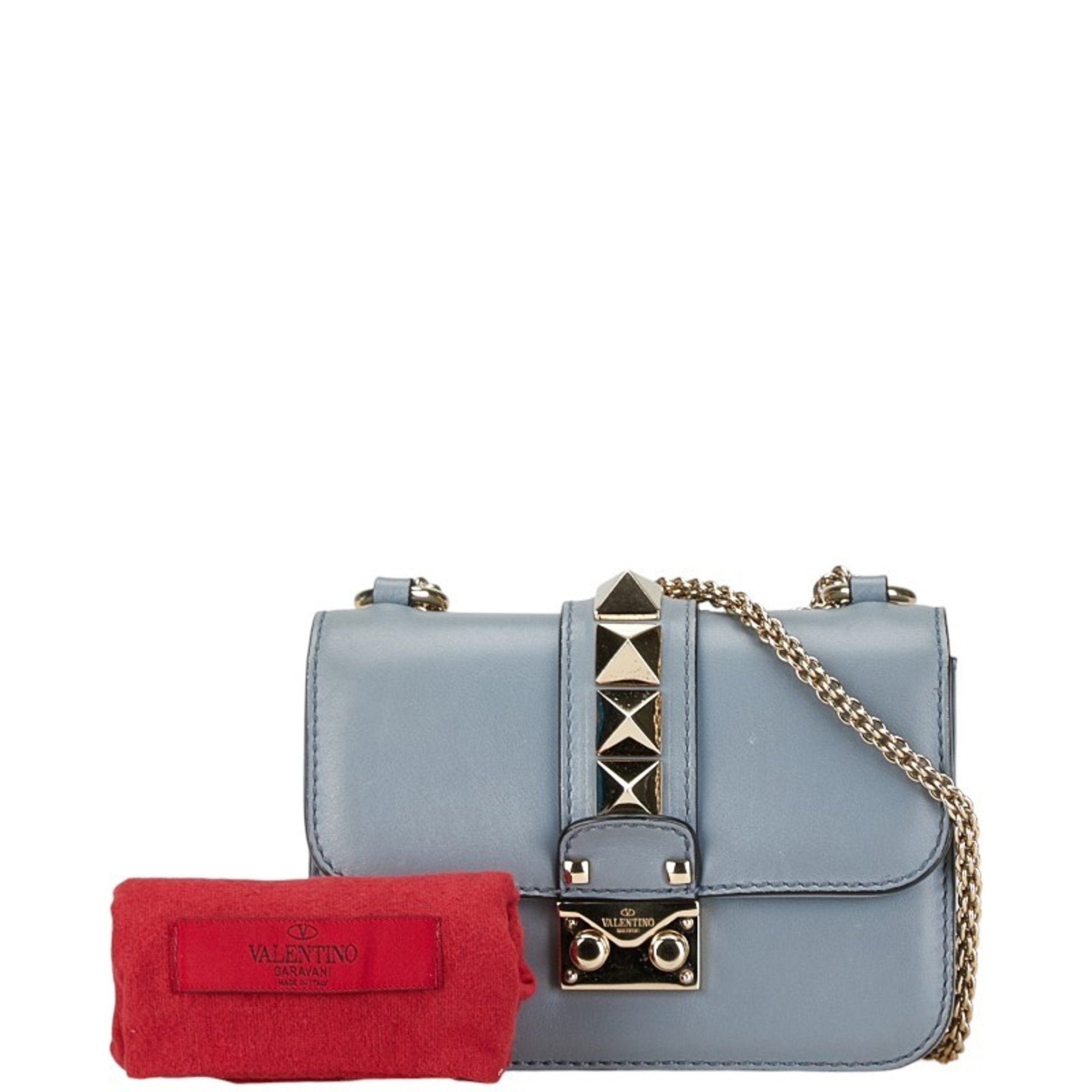 Valentino Light Blue Leather Shoulder Bag (Pre-Owned)