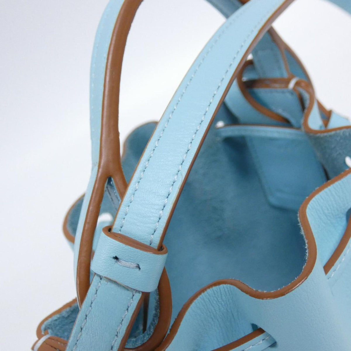Loewe Blue Light Blue Leather Handbag Shoulder Bag (Pre-Owned)