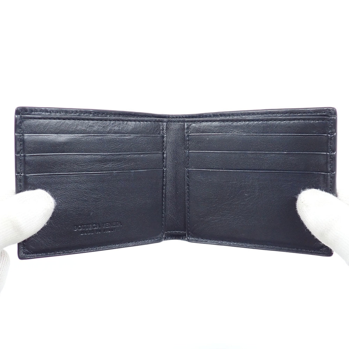 Bottega Veneta Black Leather Wallet (Bi-Fold) (Pre-Owned)