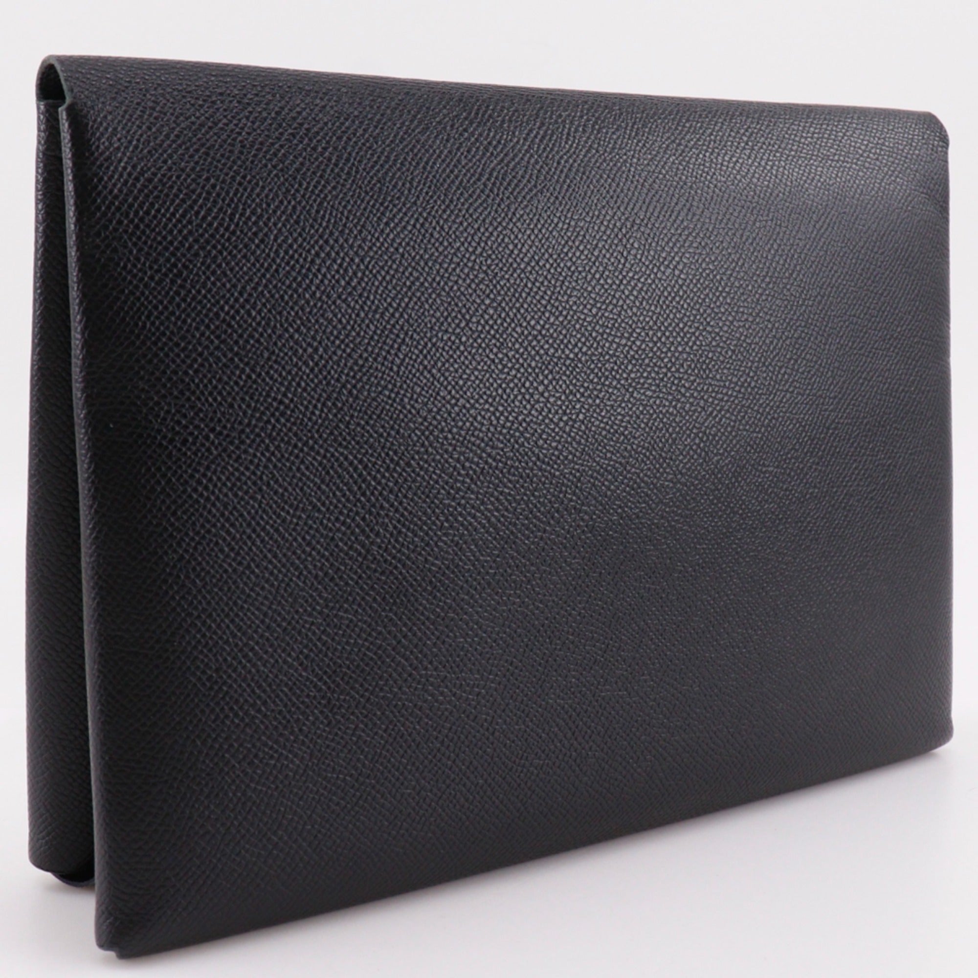 Hermes Black Green Epsom Leather Clutch Bag (Pre-Owned)