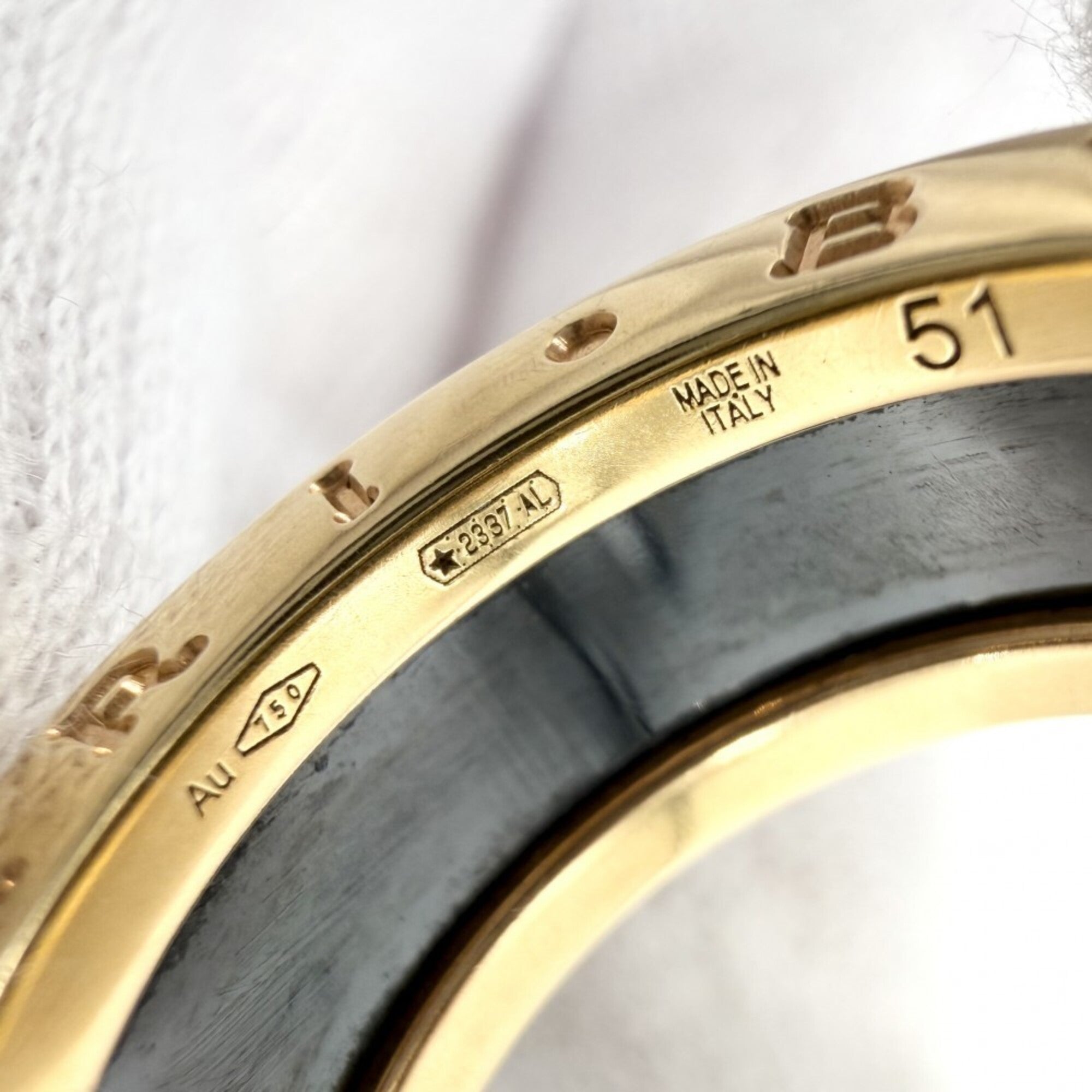 Bvlgari B.Zero1 Black Yellow Ceramic Band Ring (Pre-Owned)