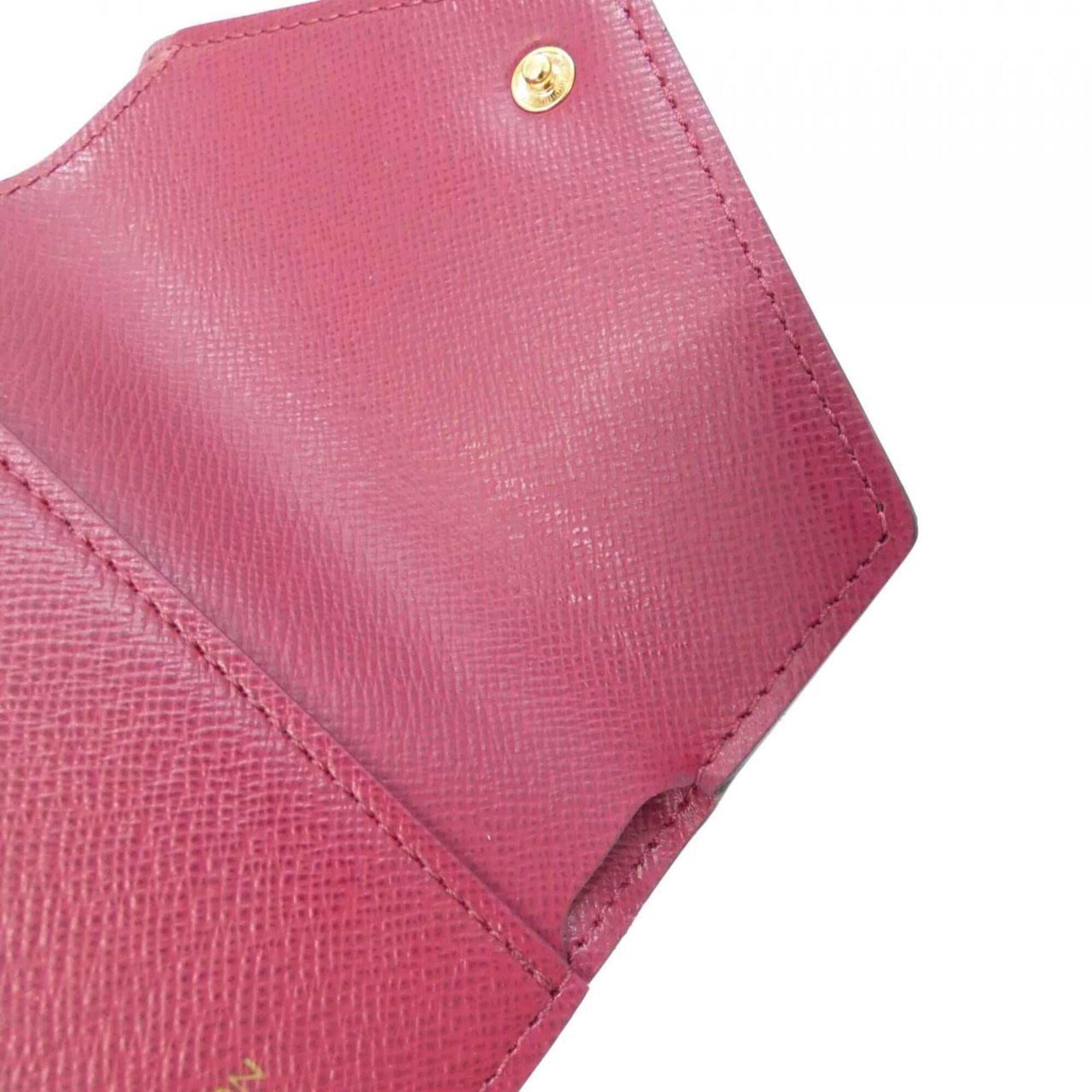 Louis Vuitton Monogram Fuchsia Marron Coated Canvas Wallet (Tri-Fold) (Pre-Owned)