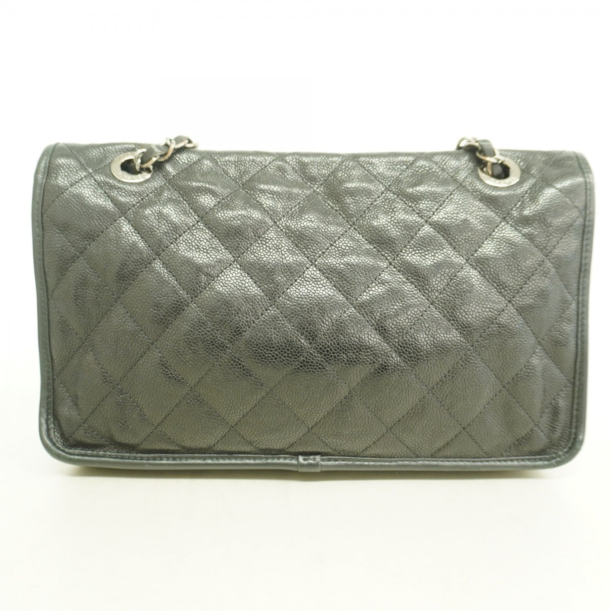Chanel Black Grained Calfskin Shoulder Bag (Pre-Owned)