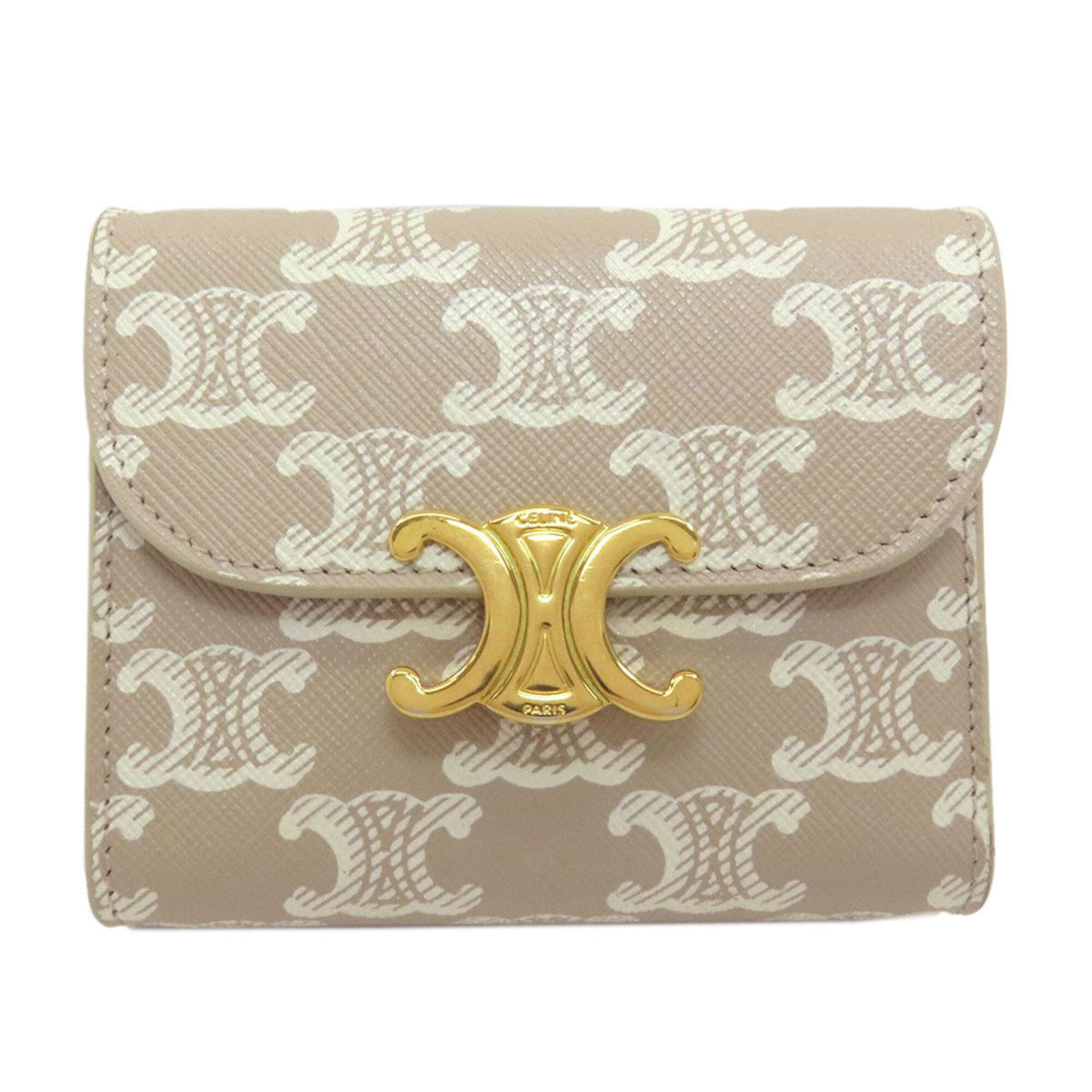 Celine Beige Leather Wallet (Tri-Fold) (Pre-Owned)