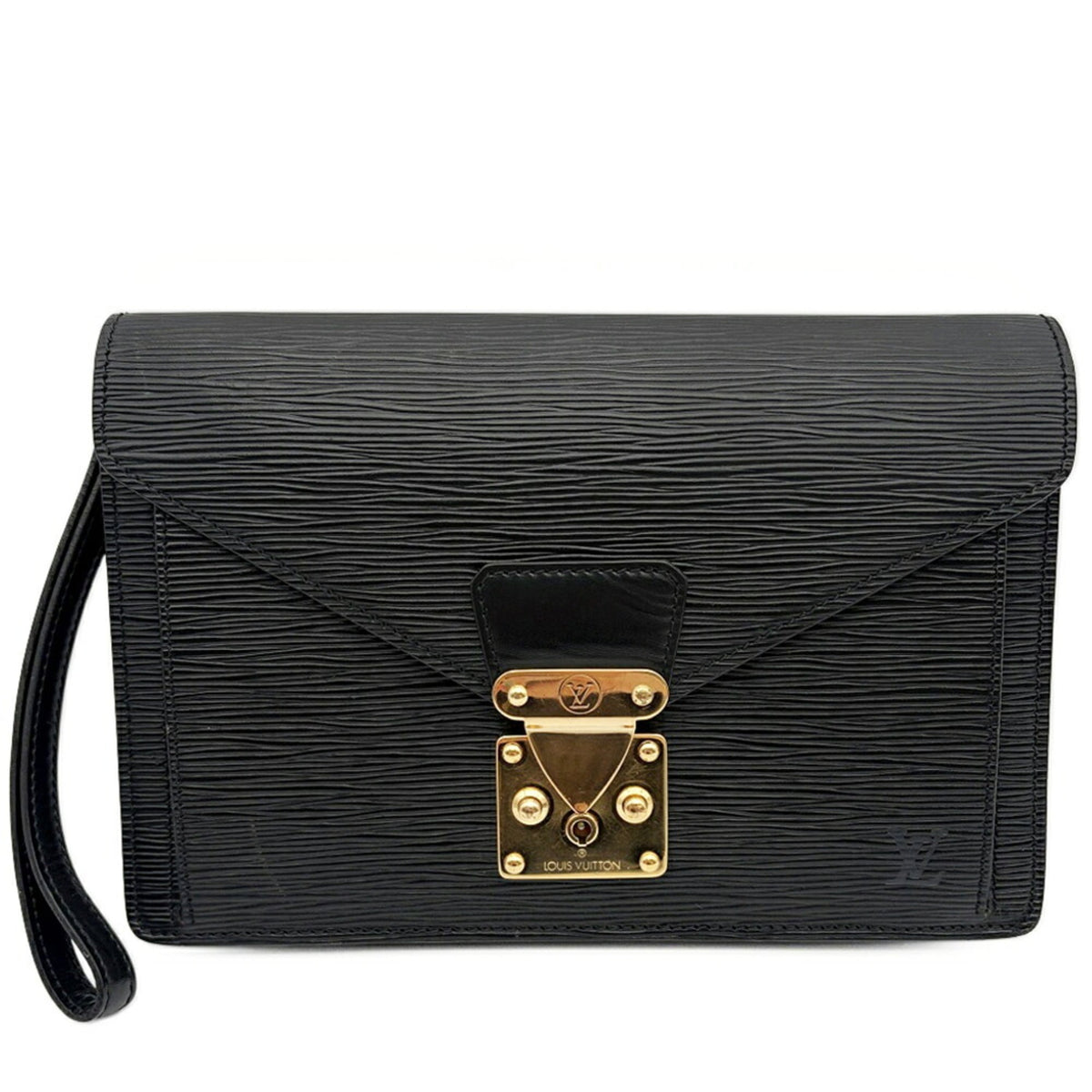 Louis Vuitton Noir Epi Leather Clutch Bag Pochette (Pre-Owned)