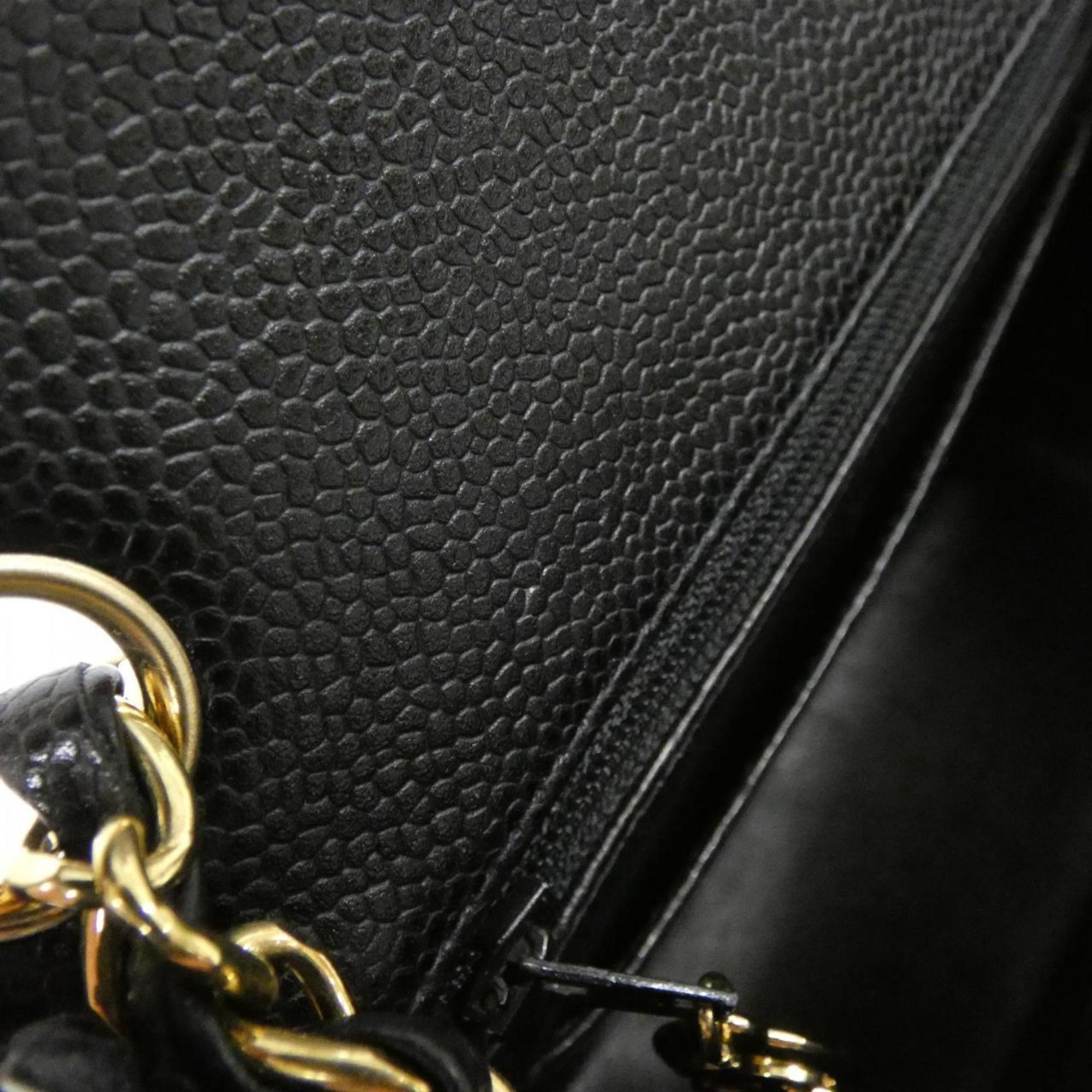 Chanel Black Grained Calfskin Shoulder Bag (Pre-Owned)