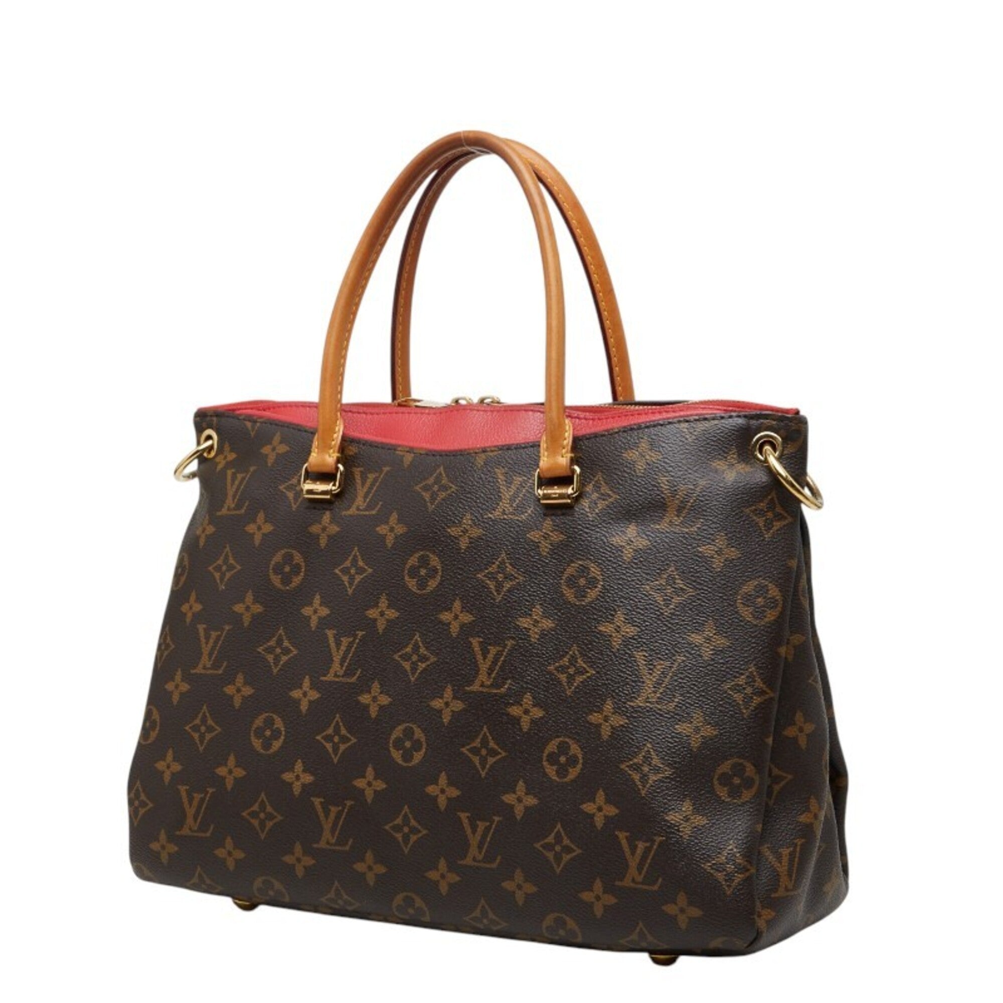 Louis Vuitton Brown Cerise Red Color Pvc Leather Handbag Shoulder Bag (Pre-Owned)
