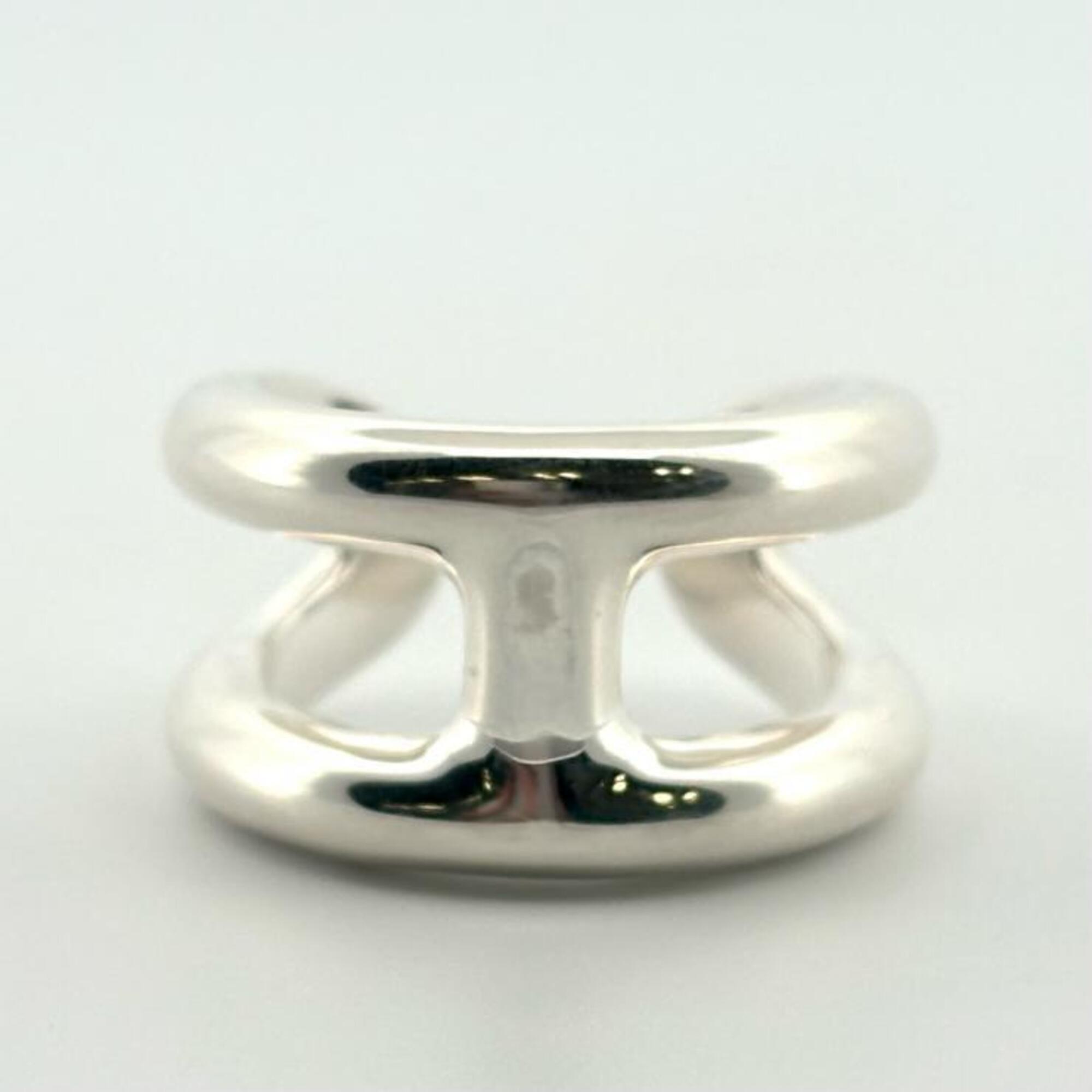 Hermes Silver Silver 925 Band Ring (Pre-Owned)
